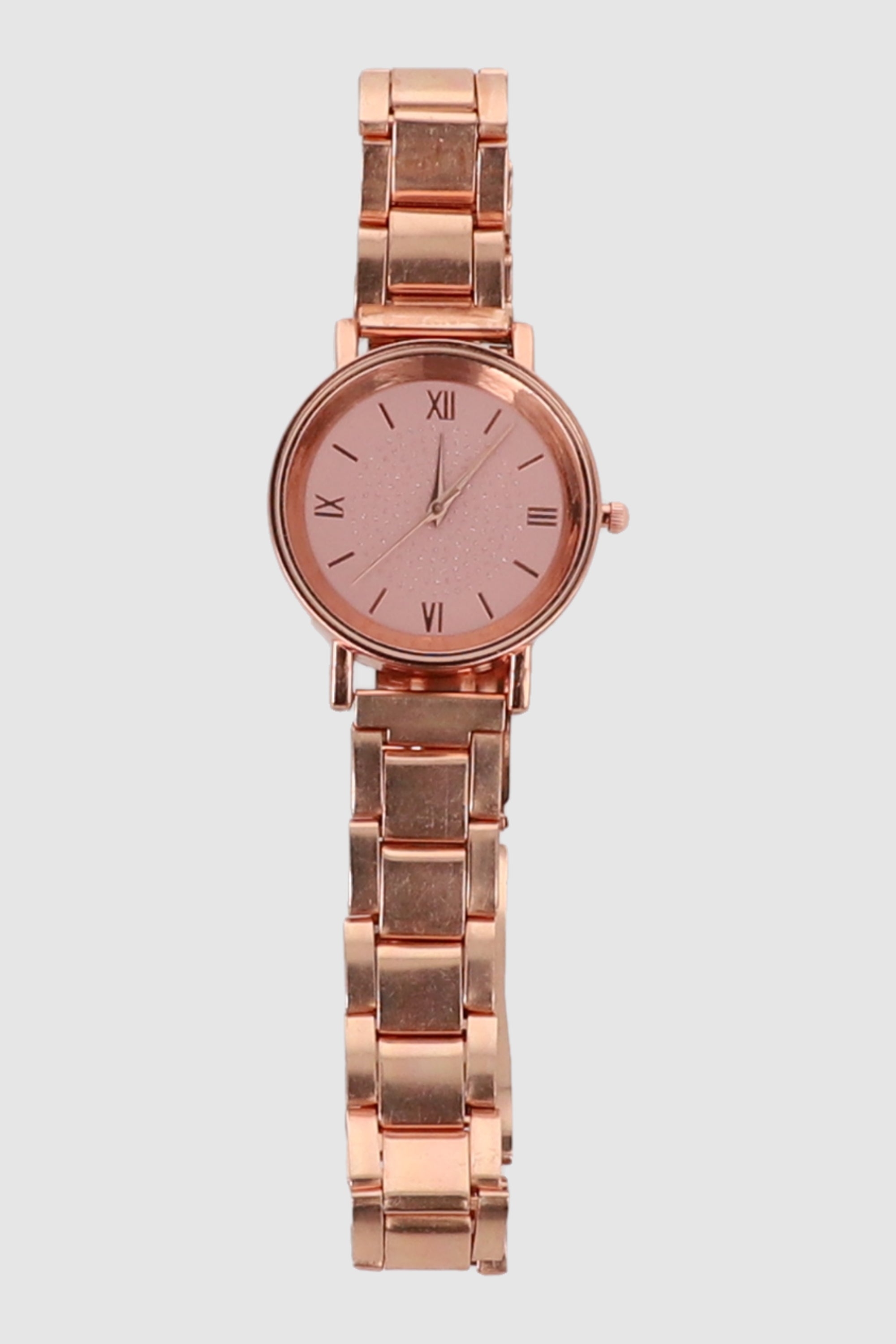 RELOJ METAL CARA COLOR ORO ROSA