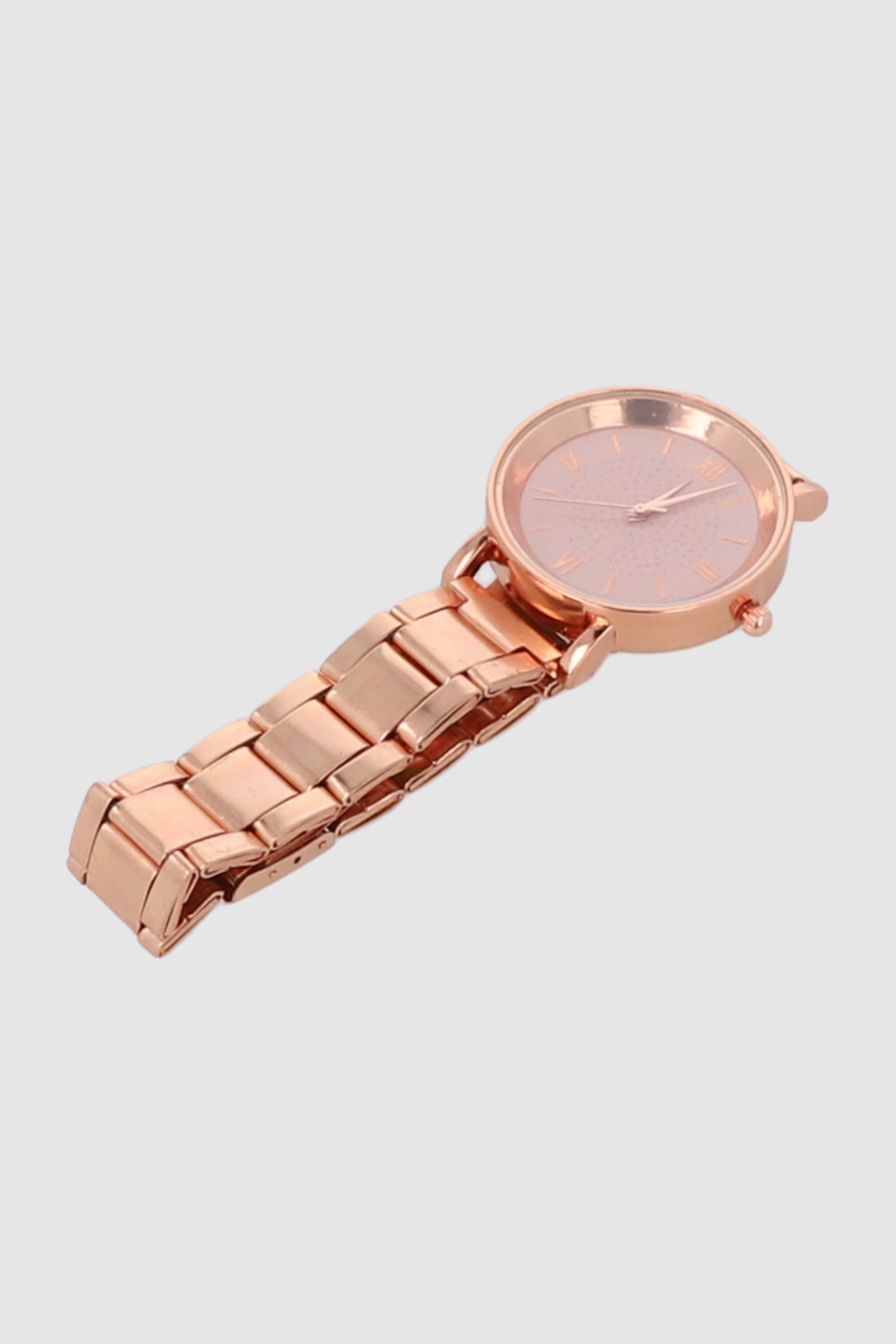 RELOJ METAL CARA COLOR ORO ROSA