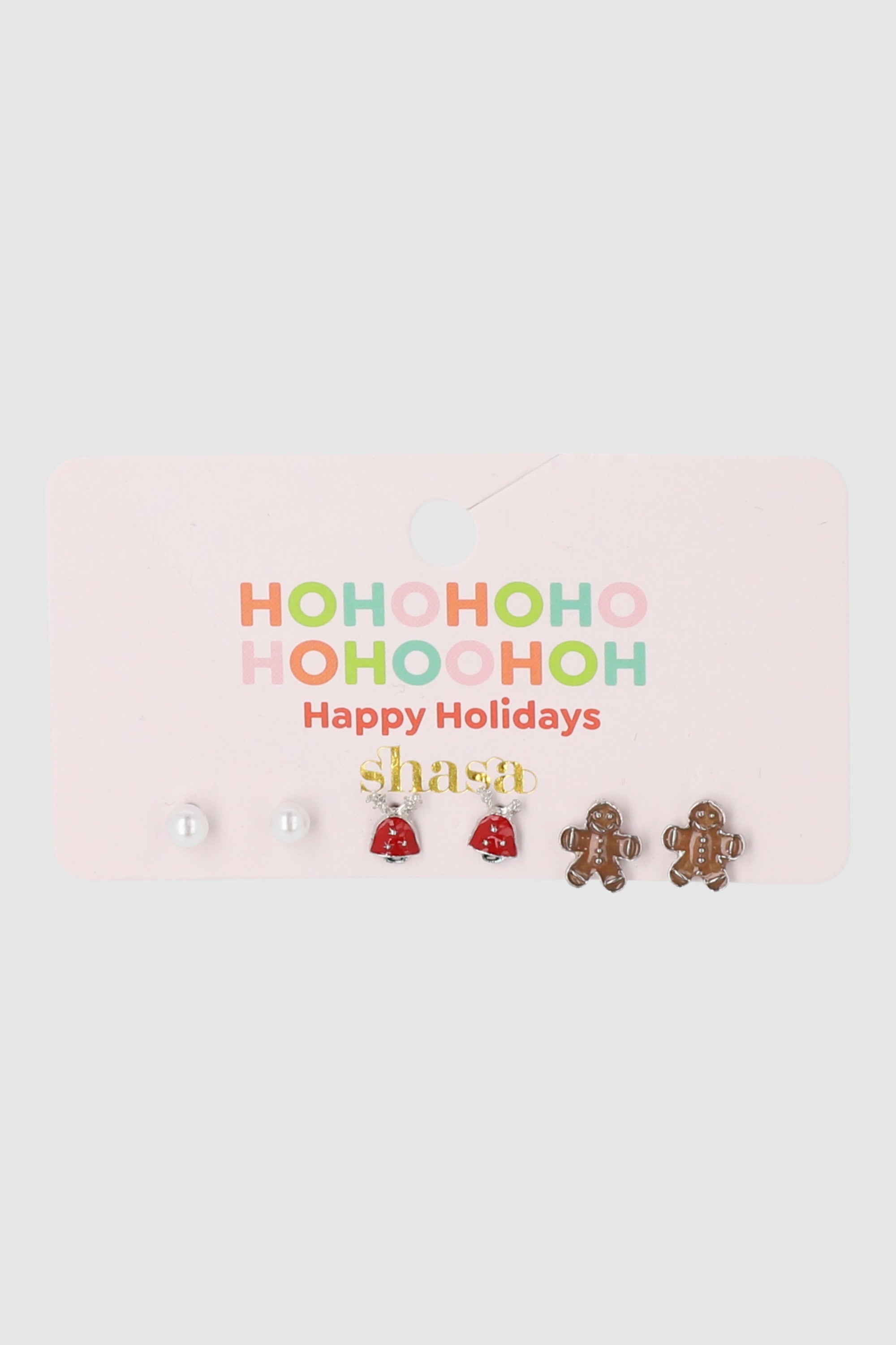 Set 3 pares aretes galleta navideña PLATA