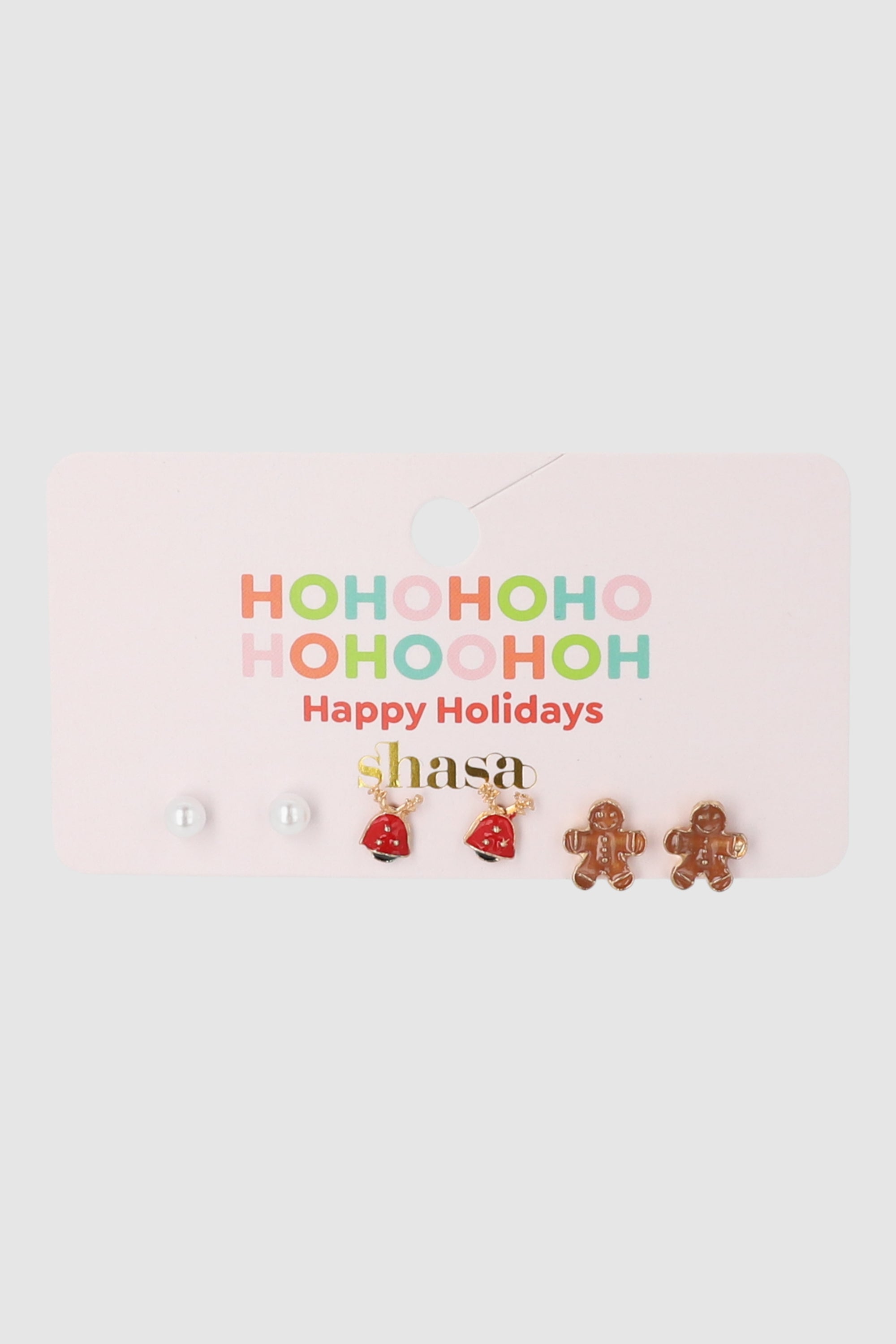 Set 3 pares aretes galleta navideña ORO