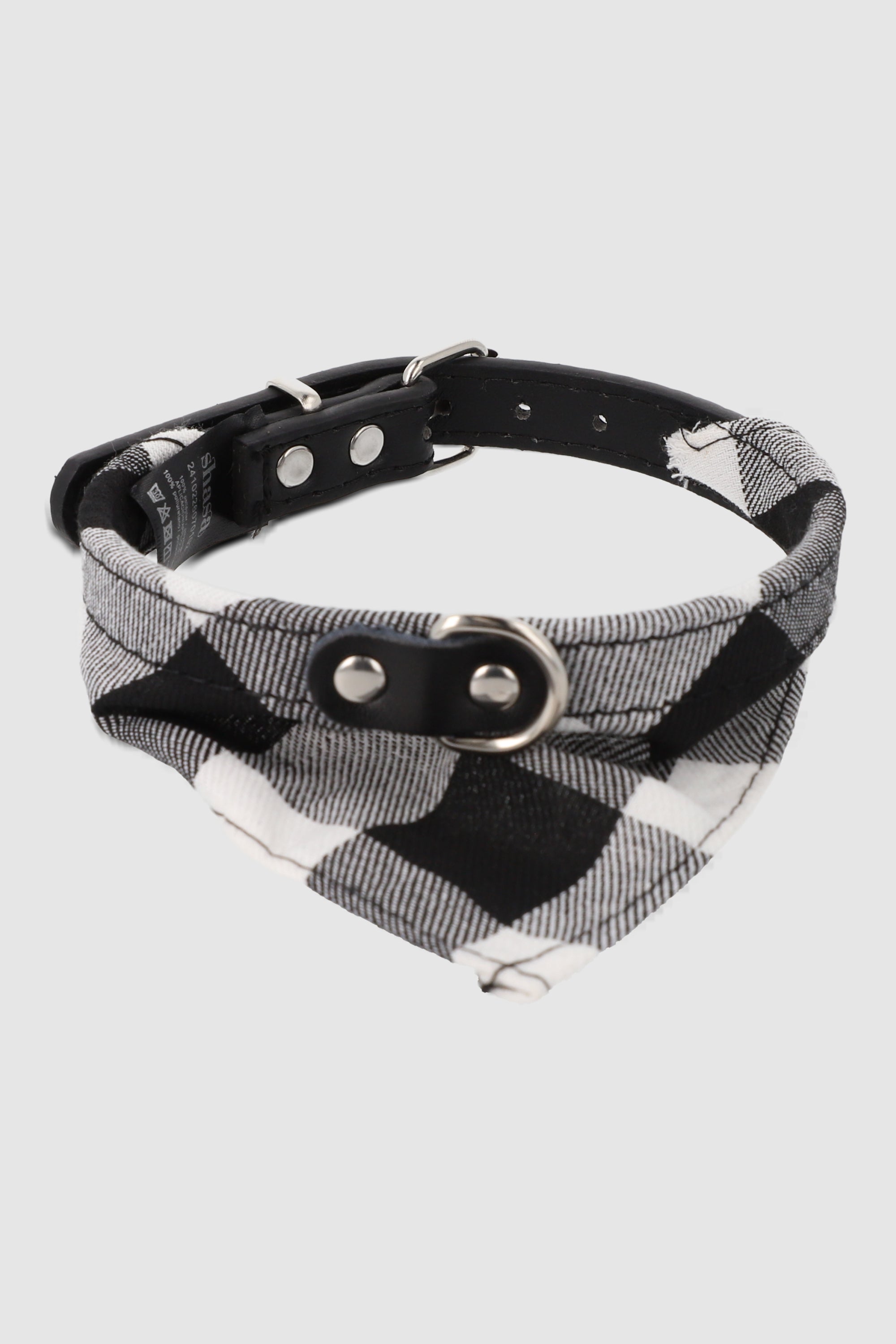 Bandana cuadros para mascota NEGRO