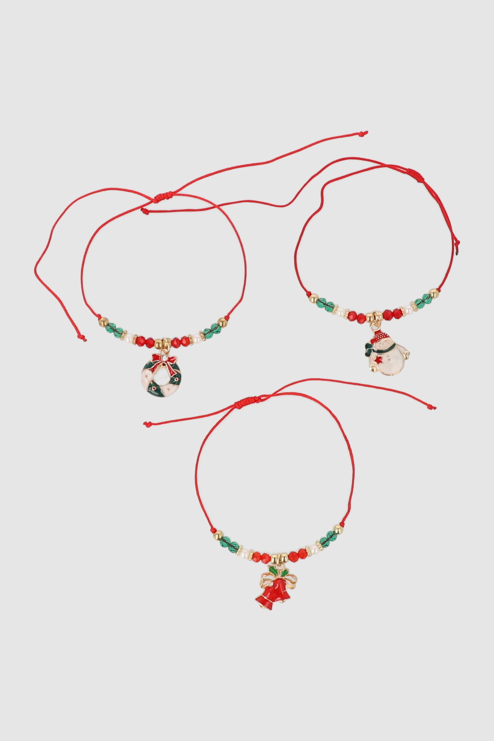 Set 3 pulseras navideñas ROJO COMBO