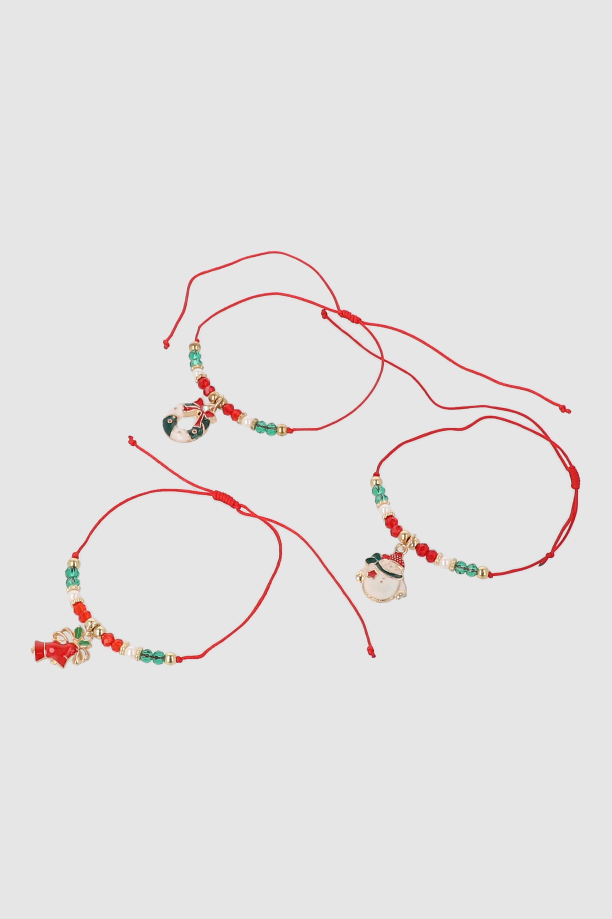 Set 3 pulseras navideñas ROJO COMBO