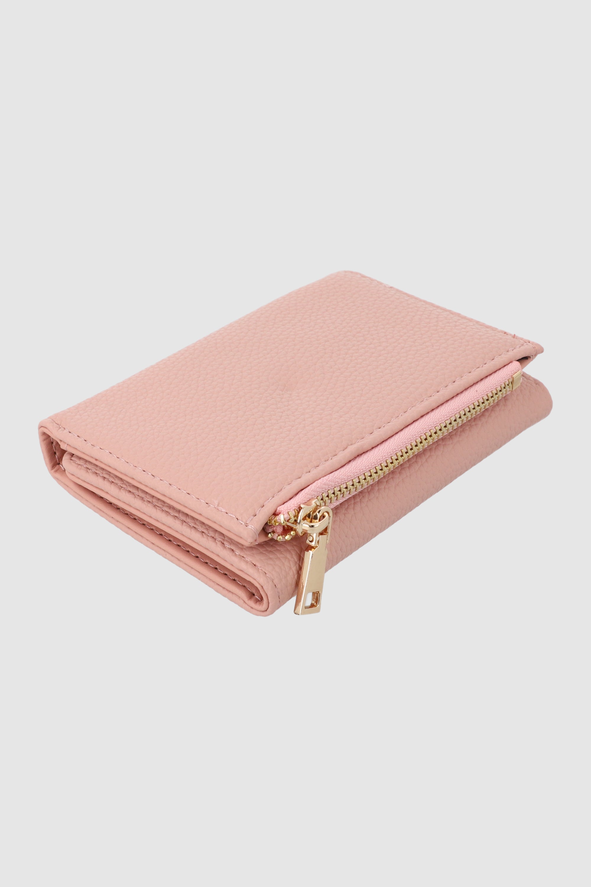 Cartera plegable cierre PALO DE ROSA