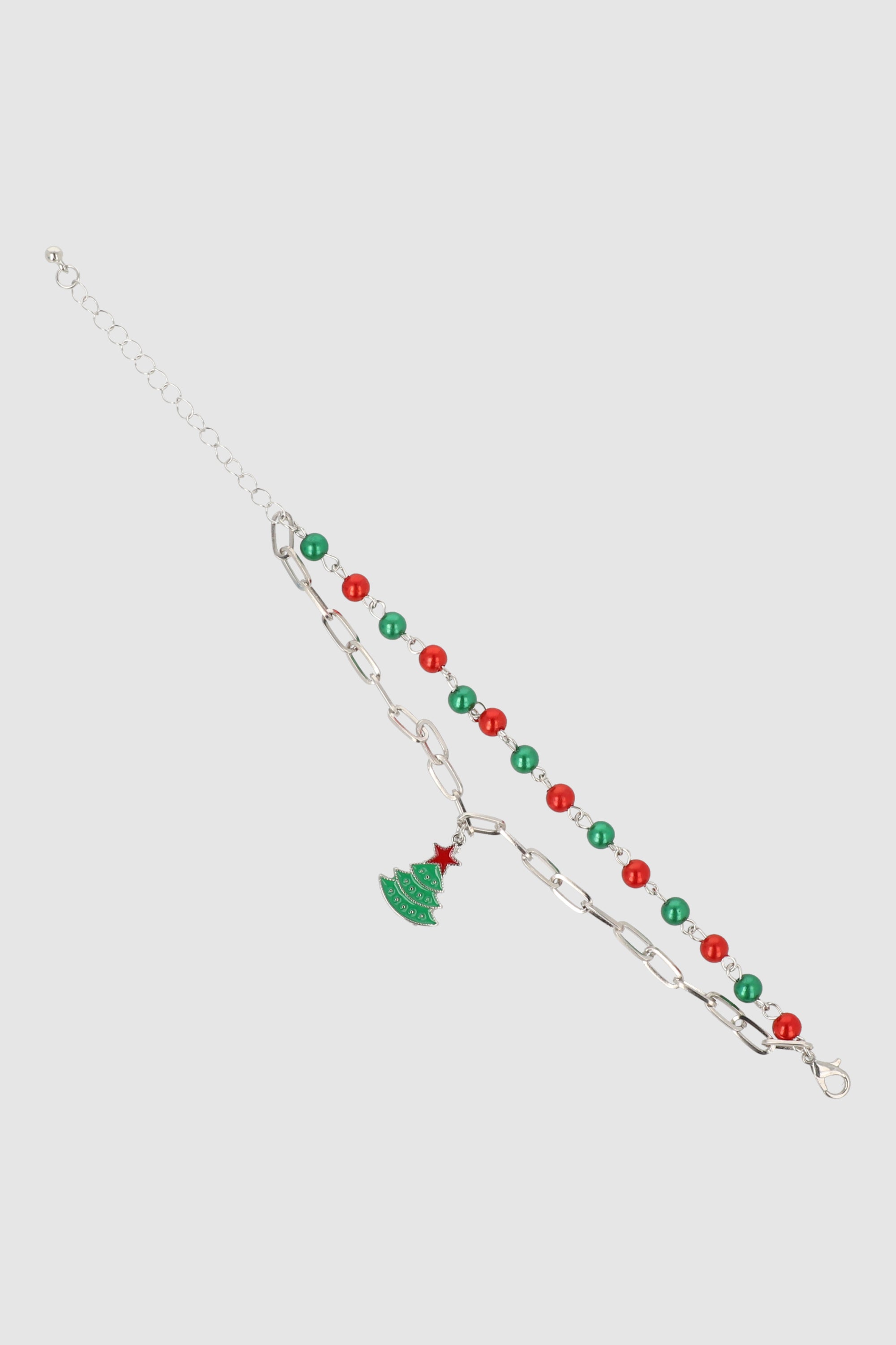 SET 2 PULSERAS NAVIDAD ARBOL PLATA