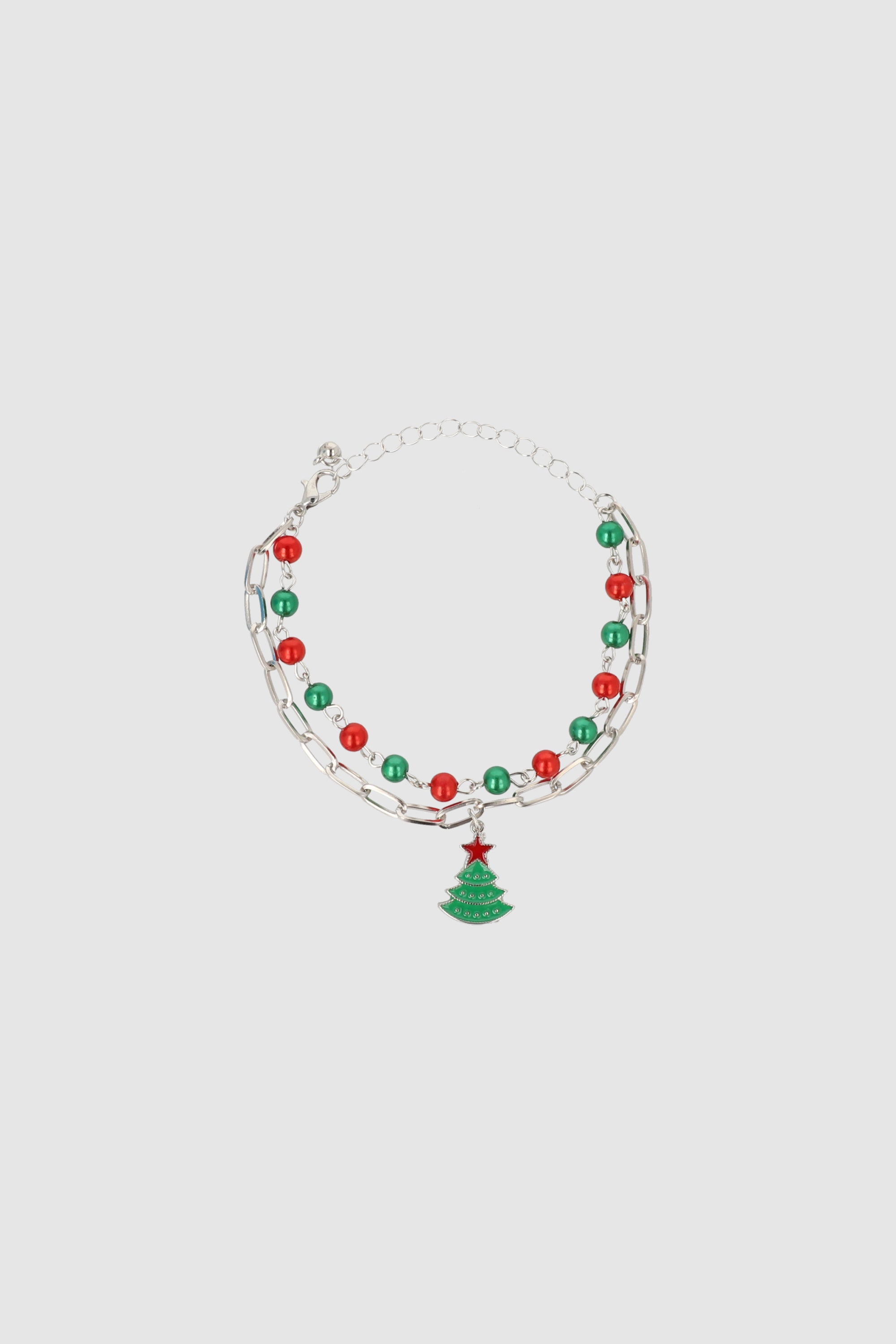SET 2 PULSERAS NAVIDAD ARBOL PLATA
