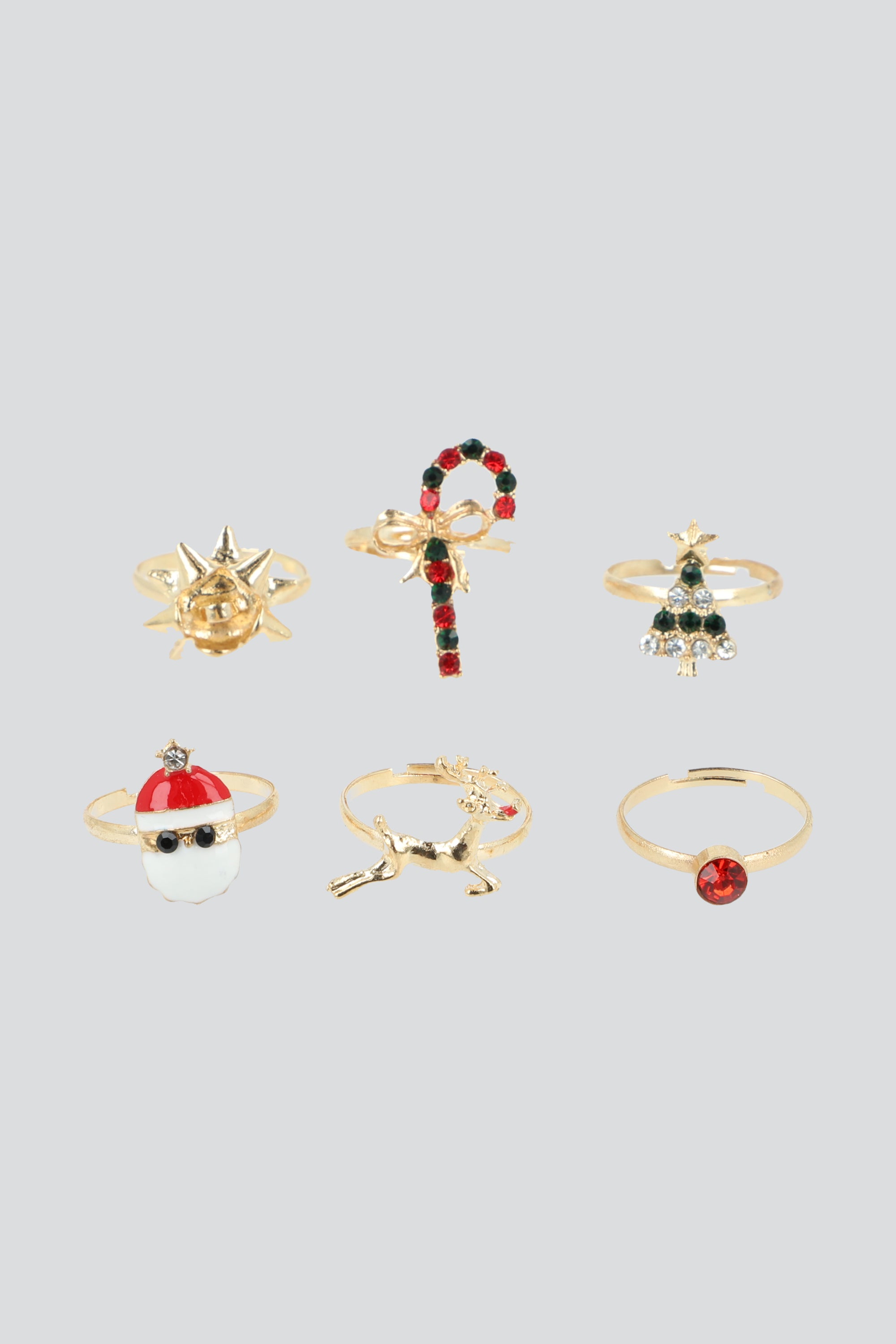SET 6 ANILLOS NAVIDEÑOS ORO
