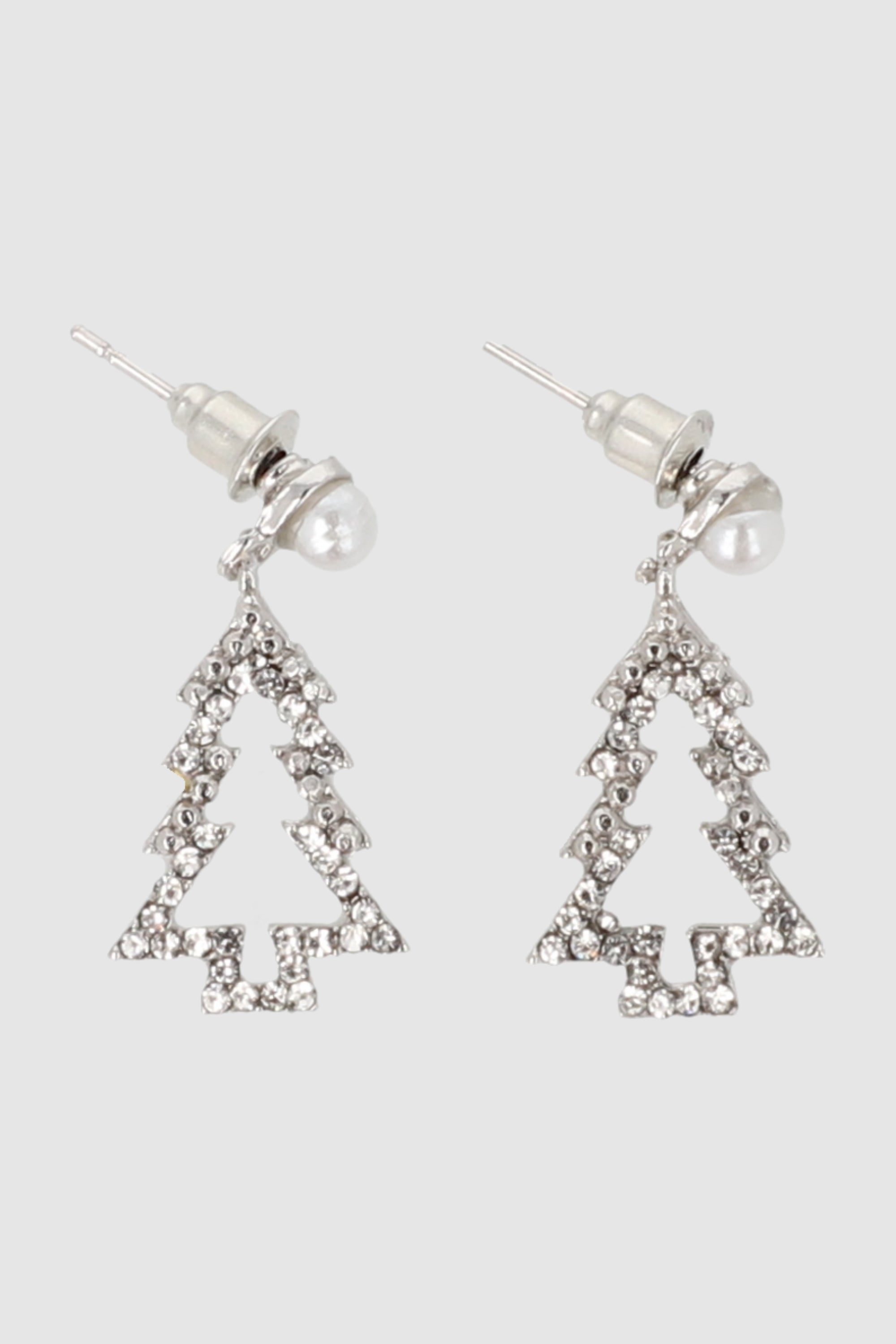 ARETES ARBOL NAVIDEÑO PERLAS PLATA