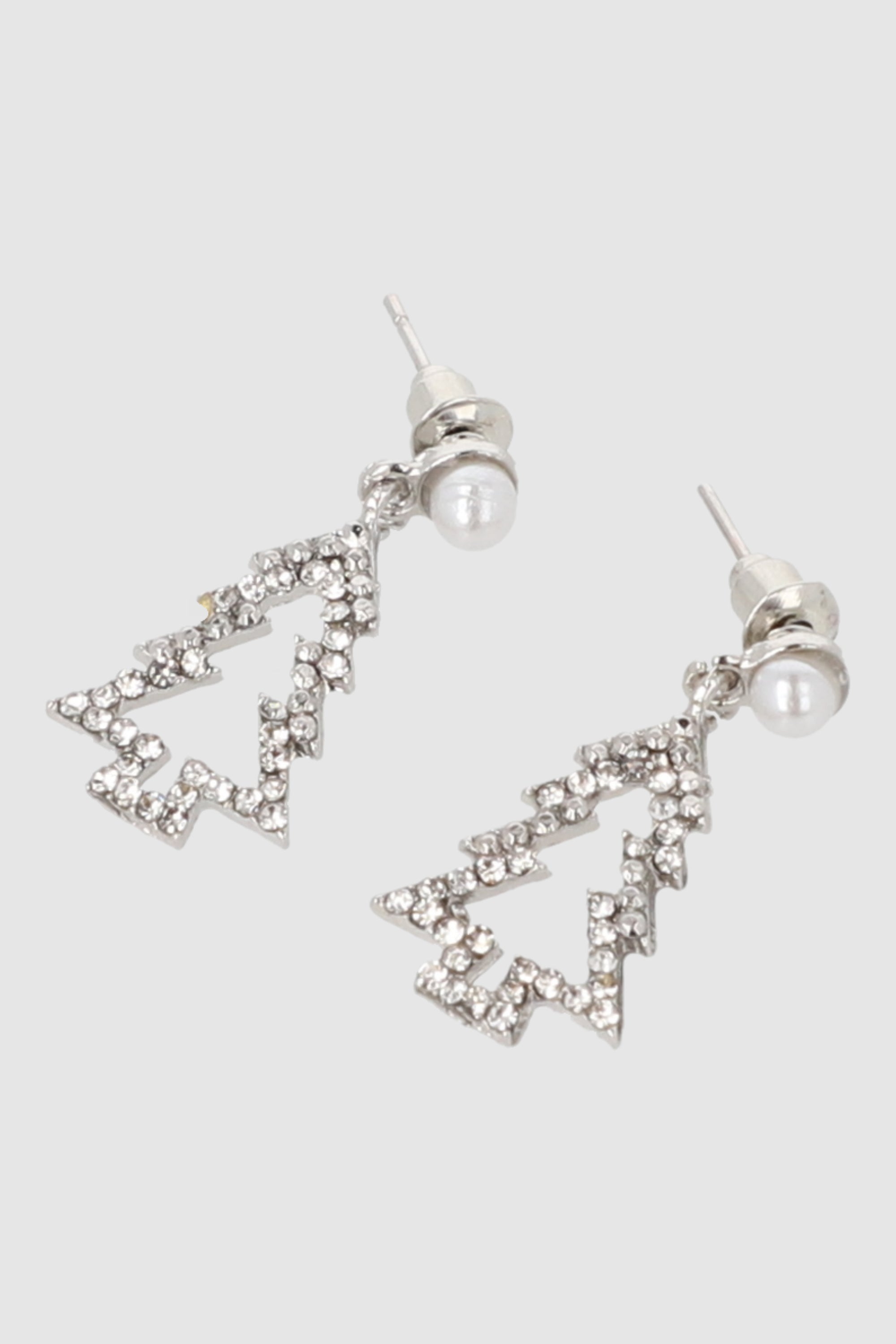 ARETES ARBOL NAVIDEÑO PERLAS PLATA