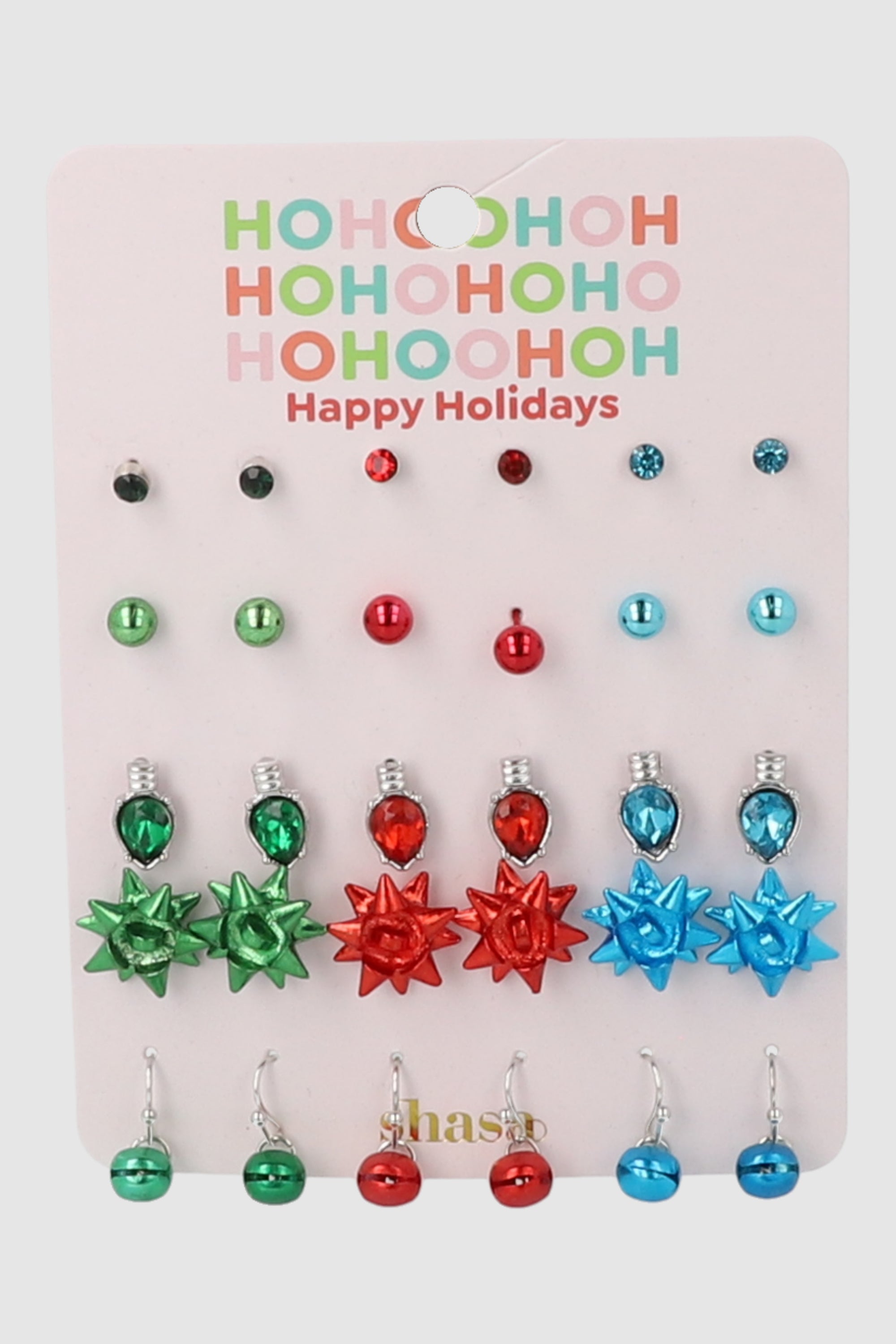 Set 15 aretes navideños MULTICOLOR