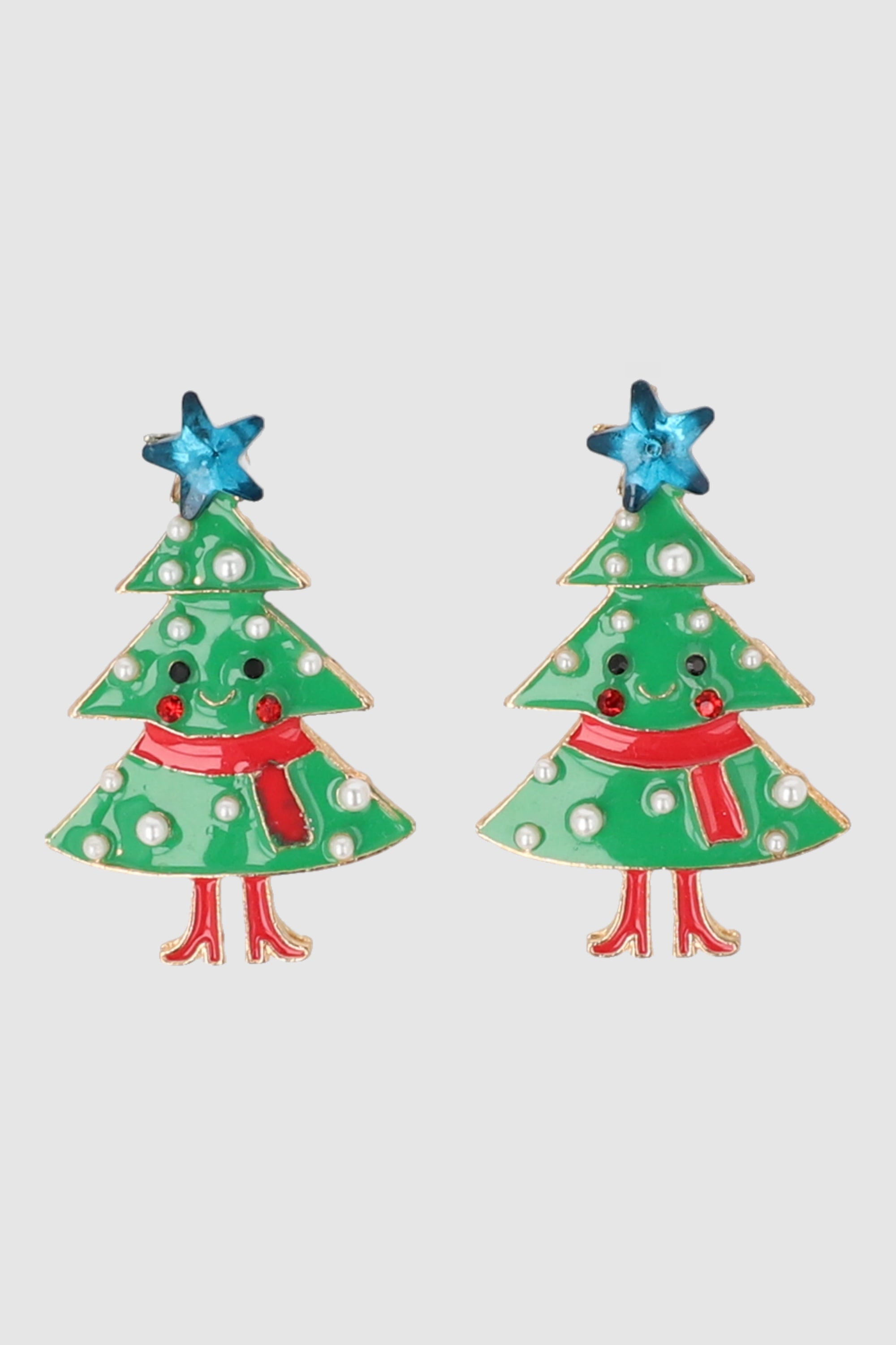 Aretes arbol navidad carita VERDE