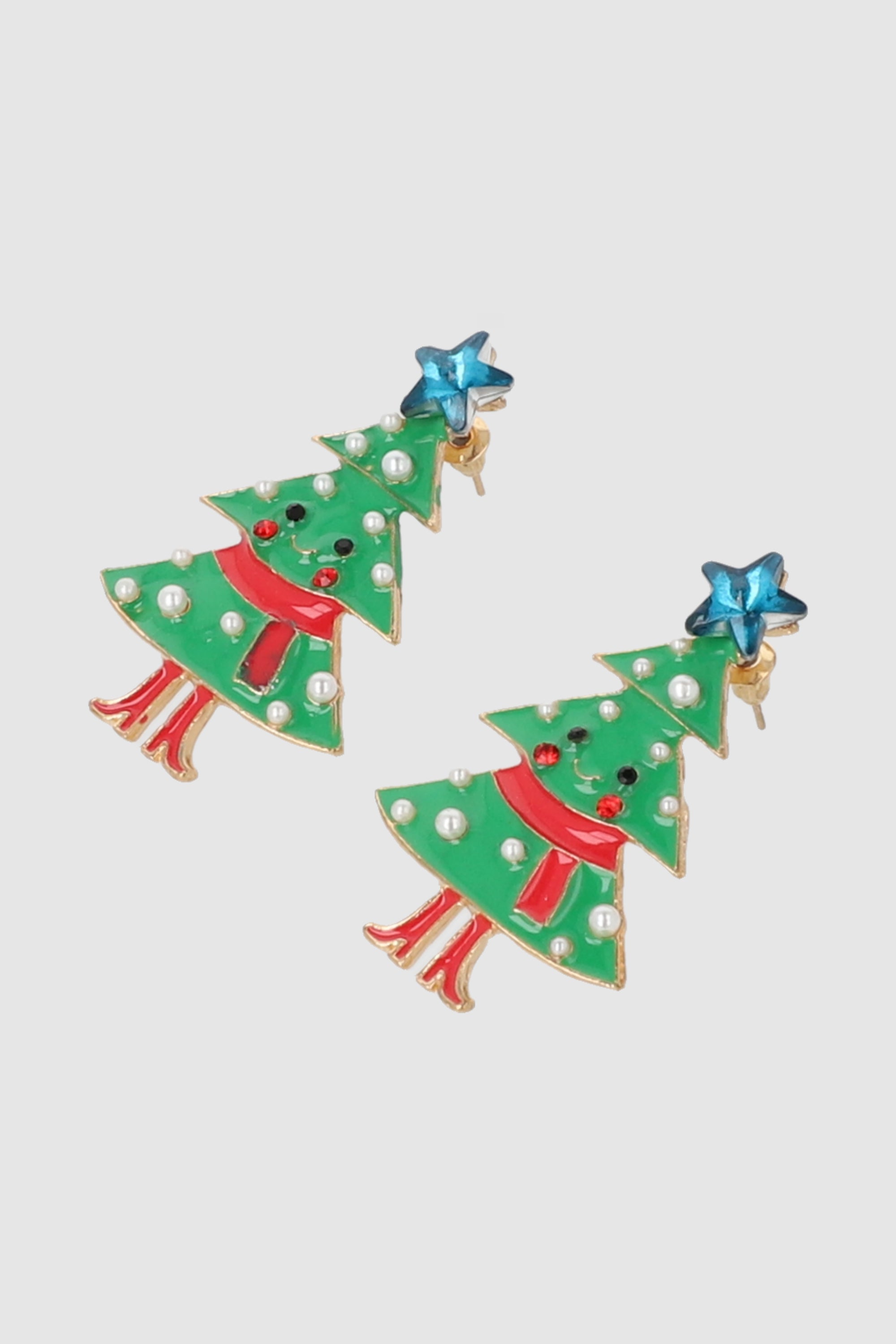 Aretes arbol navidad carita VERDE