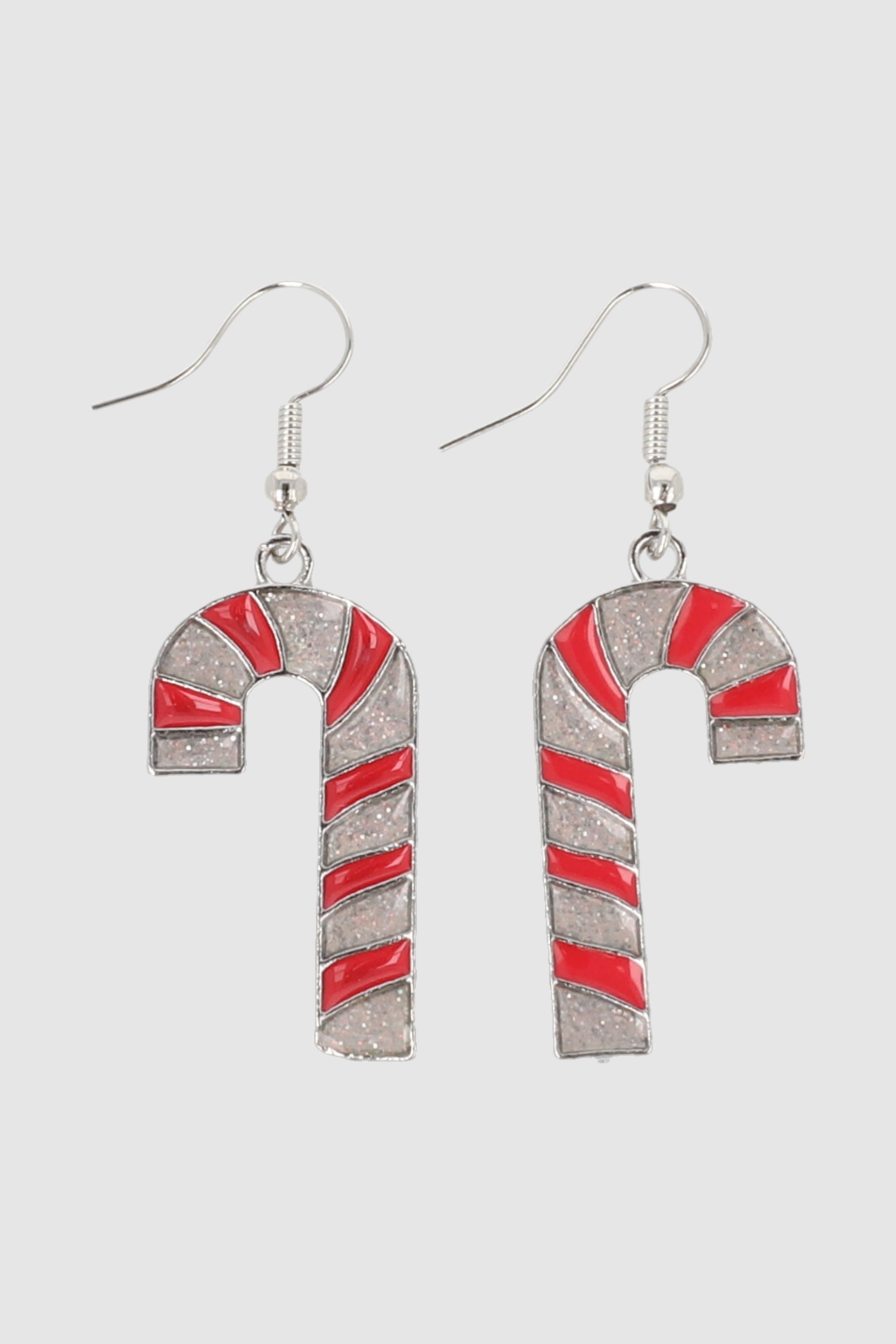 ARETES BASTON NAVIDEÑO PLATA