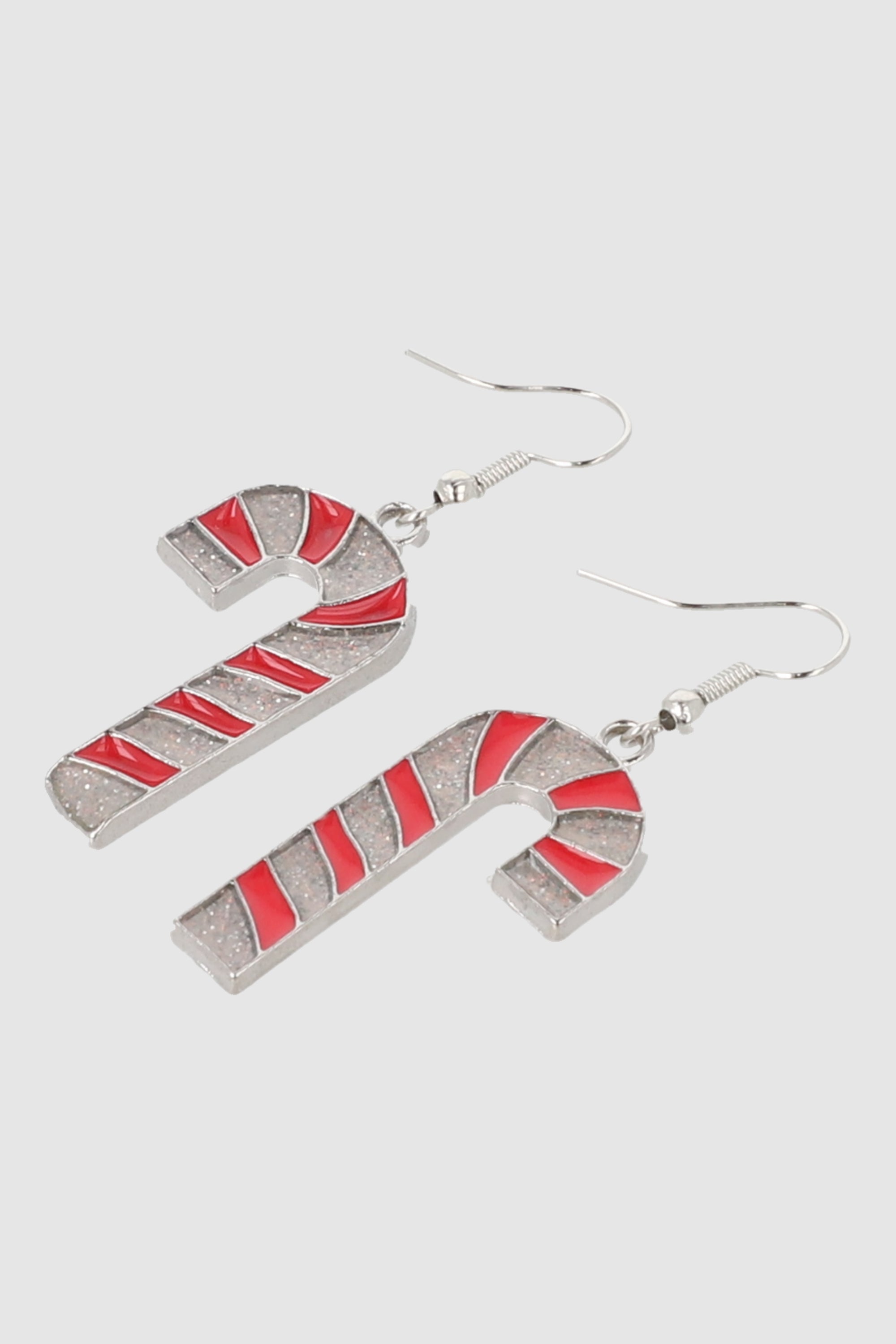 ARETES BASTON NAVIDEÑO PLATA