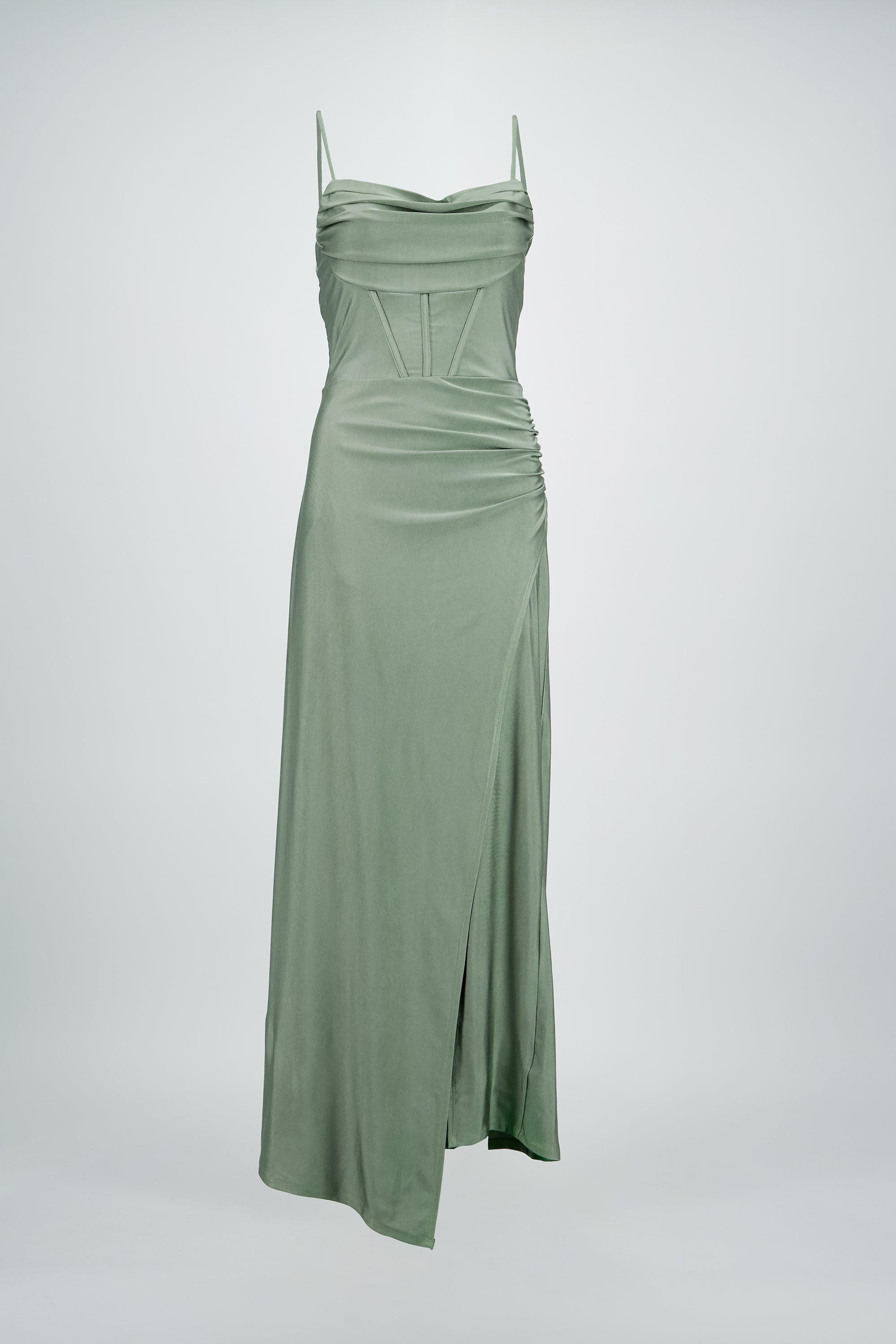 Vestido maxi tirantes drapeado SAGE