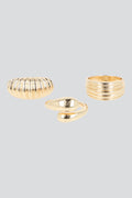 Set de 3 anillos de metal