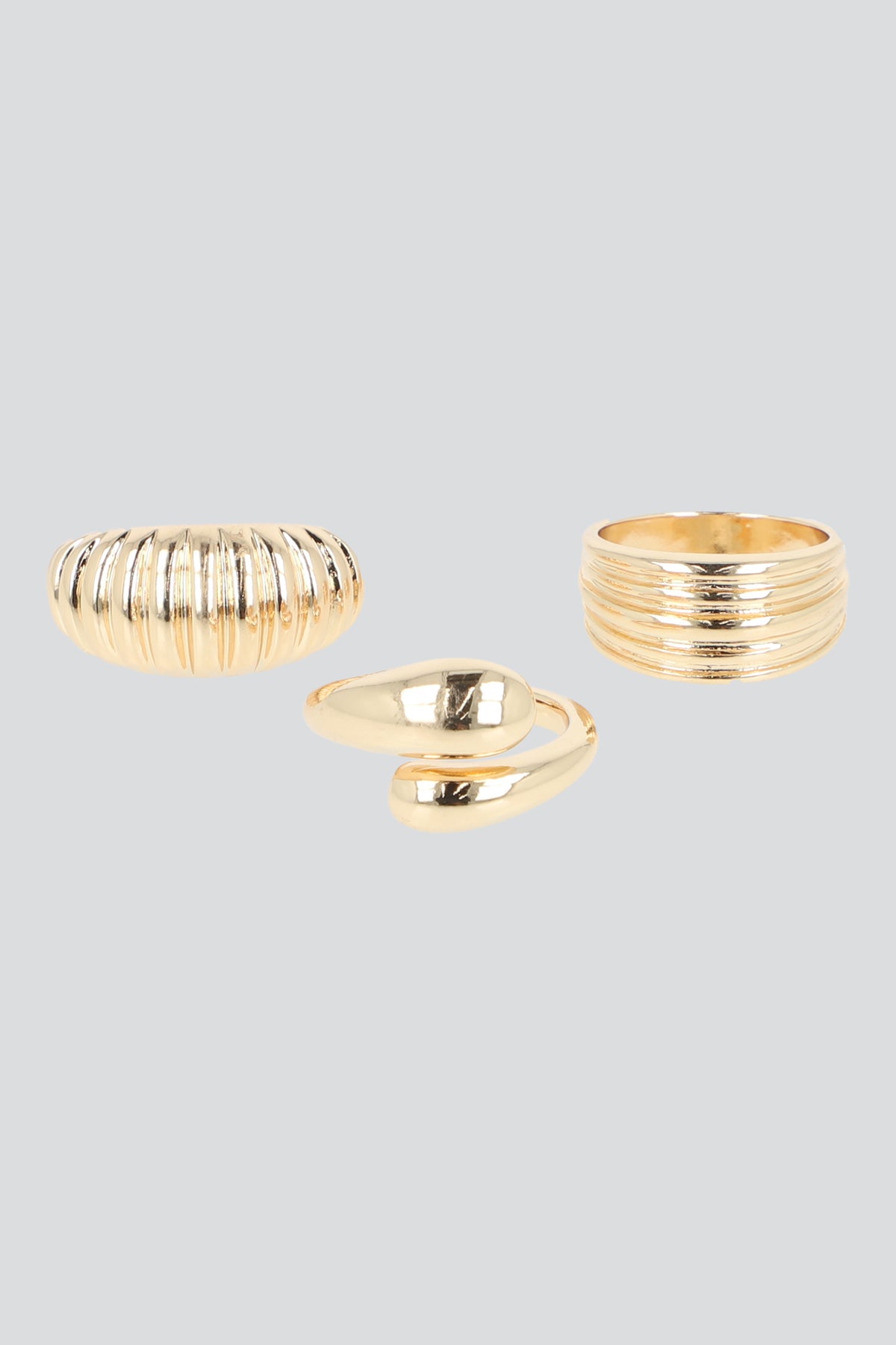 Set de 3 anillos de metal