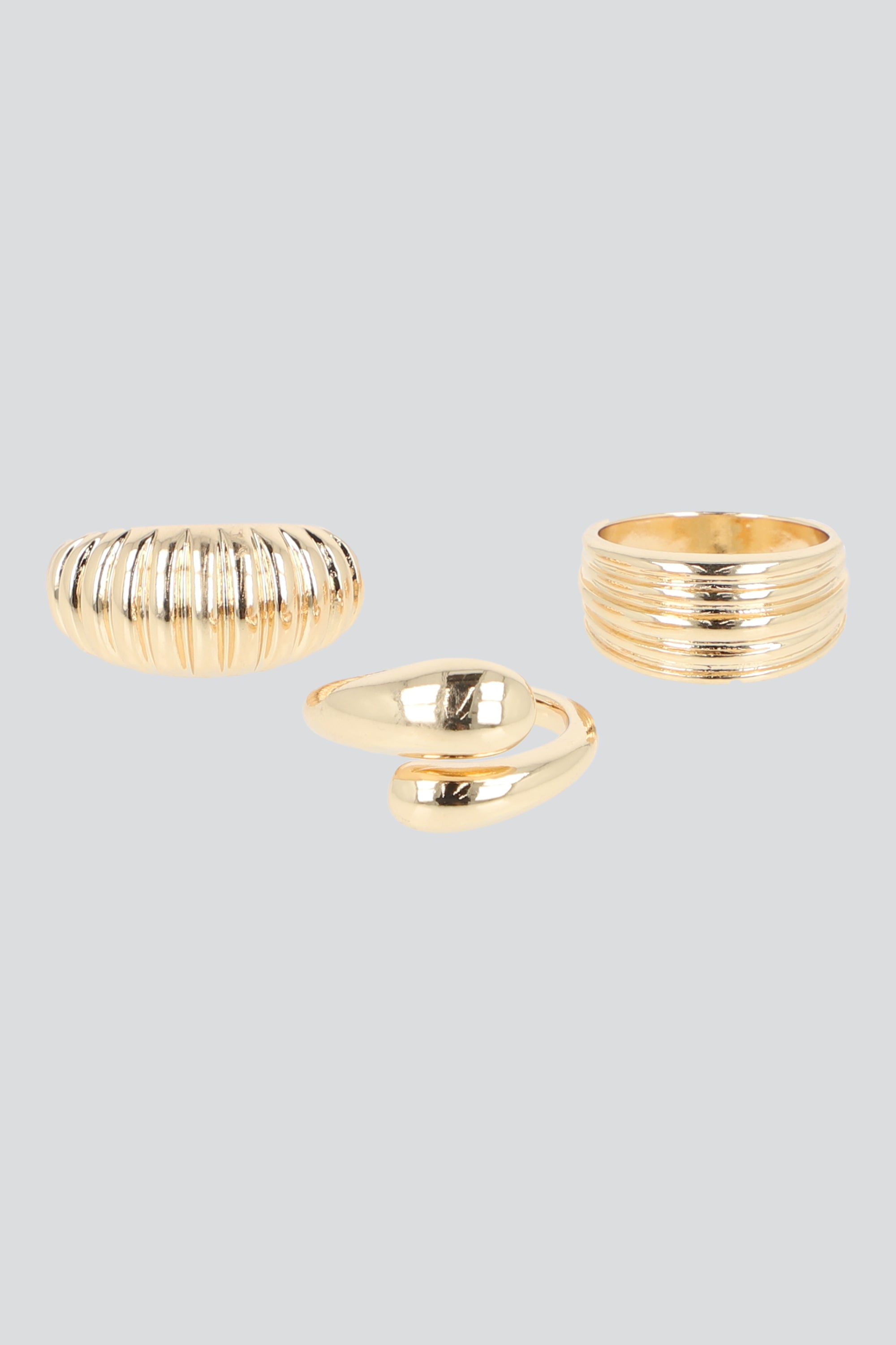 Set de 3 anillos de metal