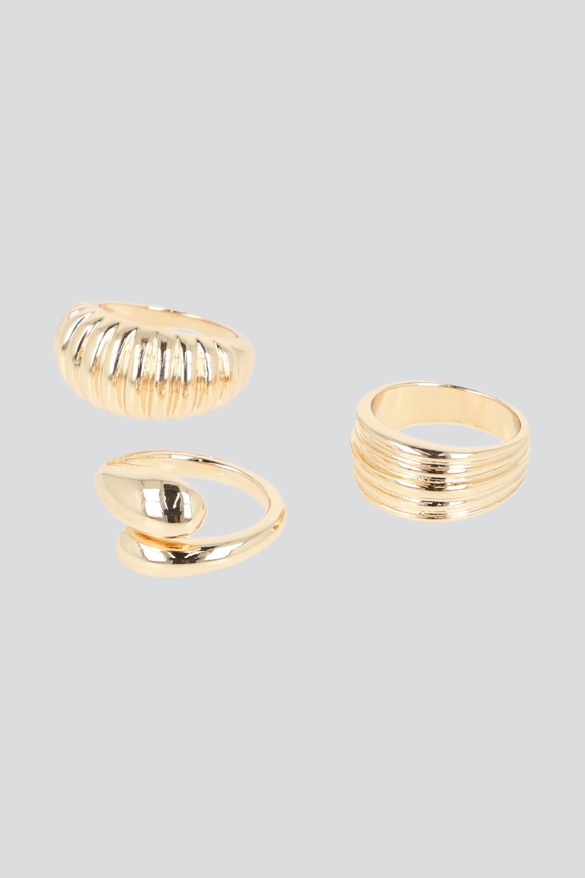 Set de 3 anillos de metal