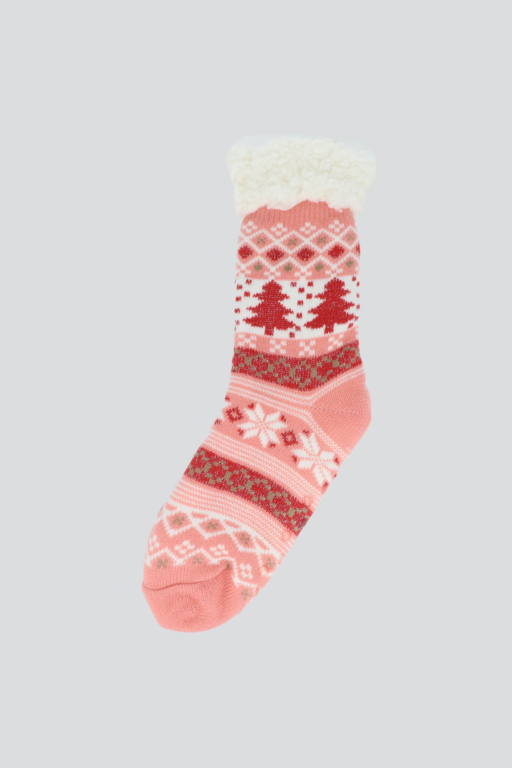 Calcetines de invierno  print navideño ROSA