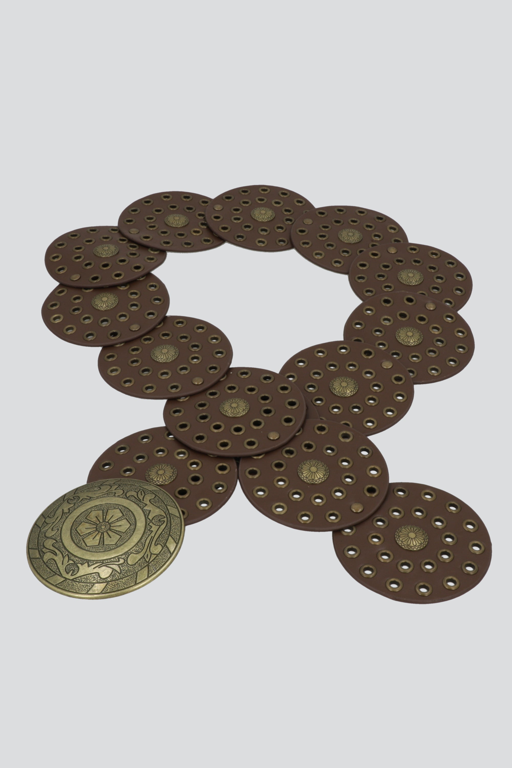 Cinturon circulos hebilla boho CHOCOLATE