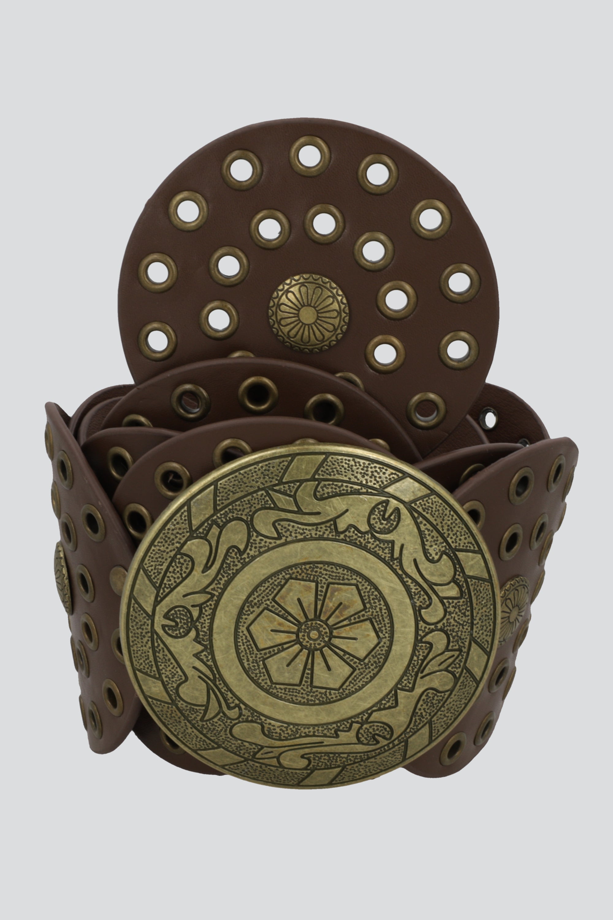 Cinturon circulos hebilla boho CHOCOLATE