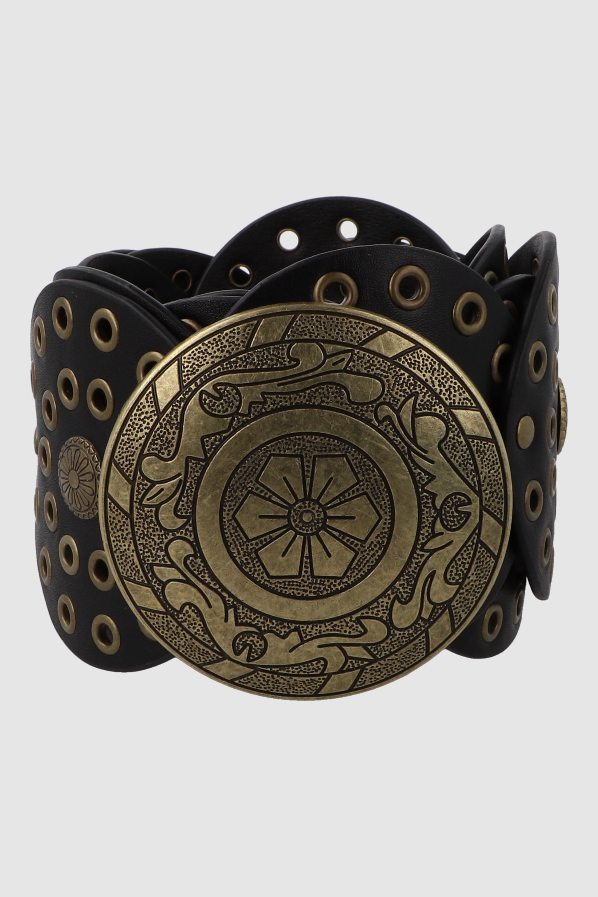 Cinturon circulos hebilla boho NEGRO