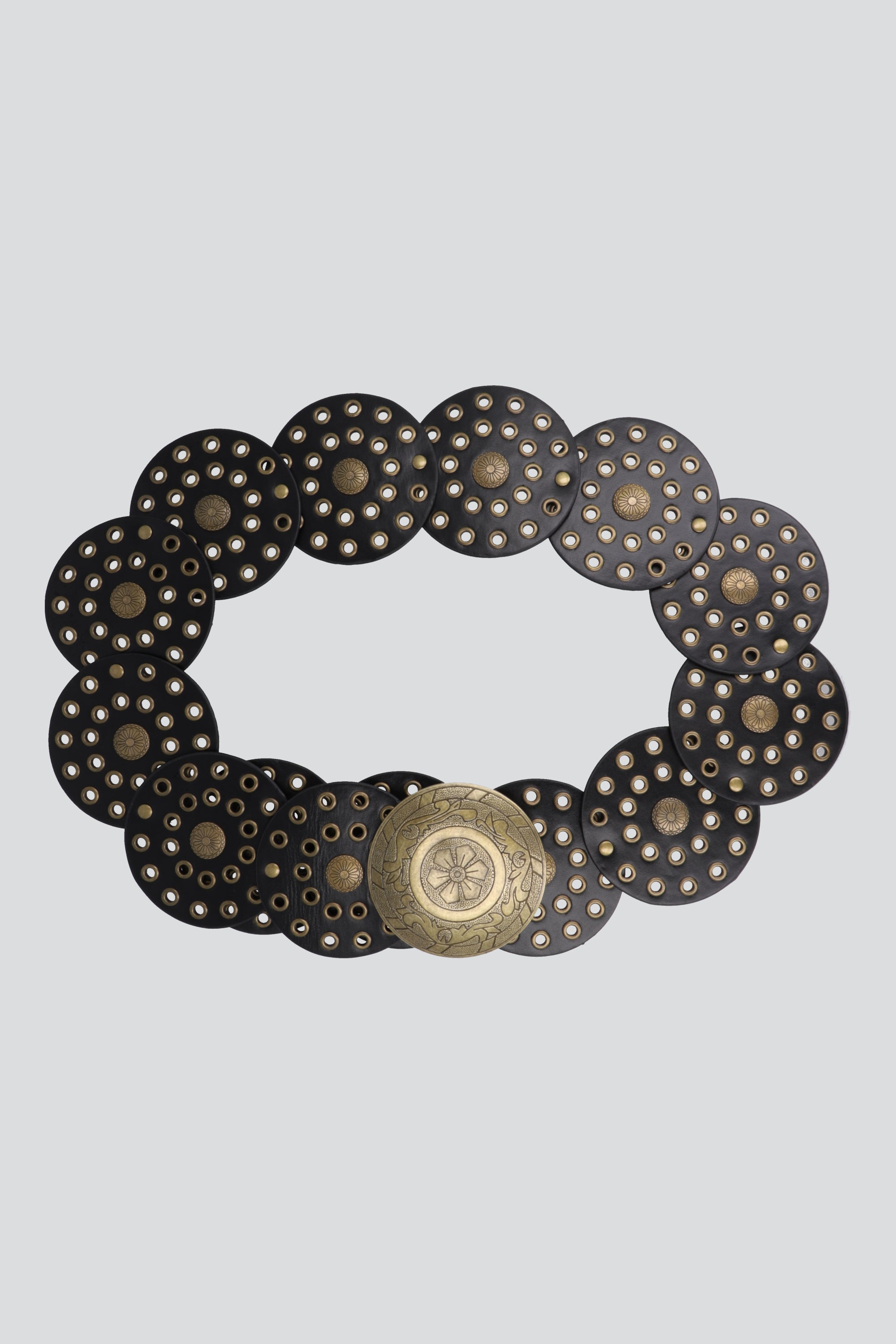 Cinturon circulos hebilla boho NEGRO