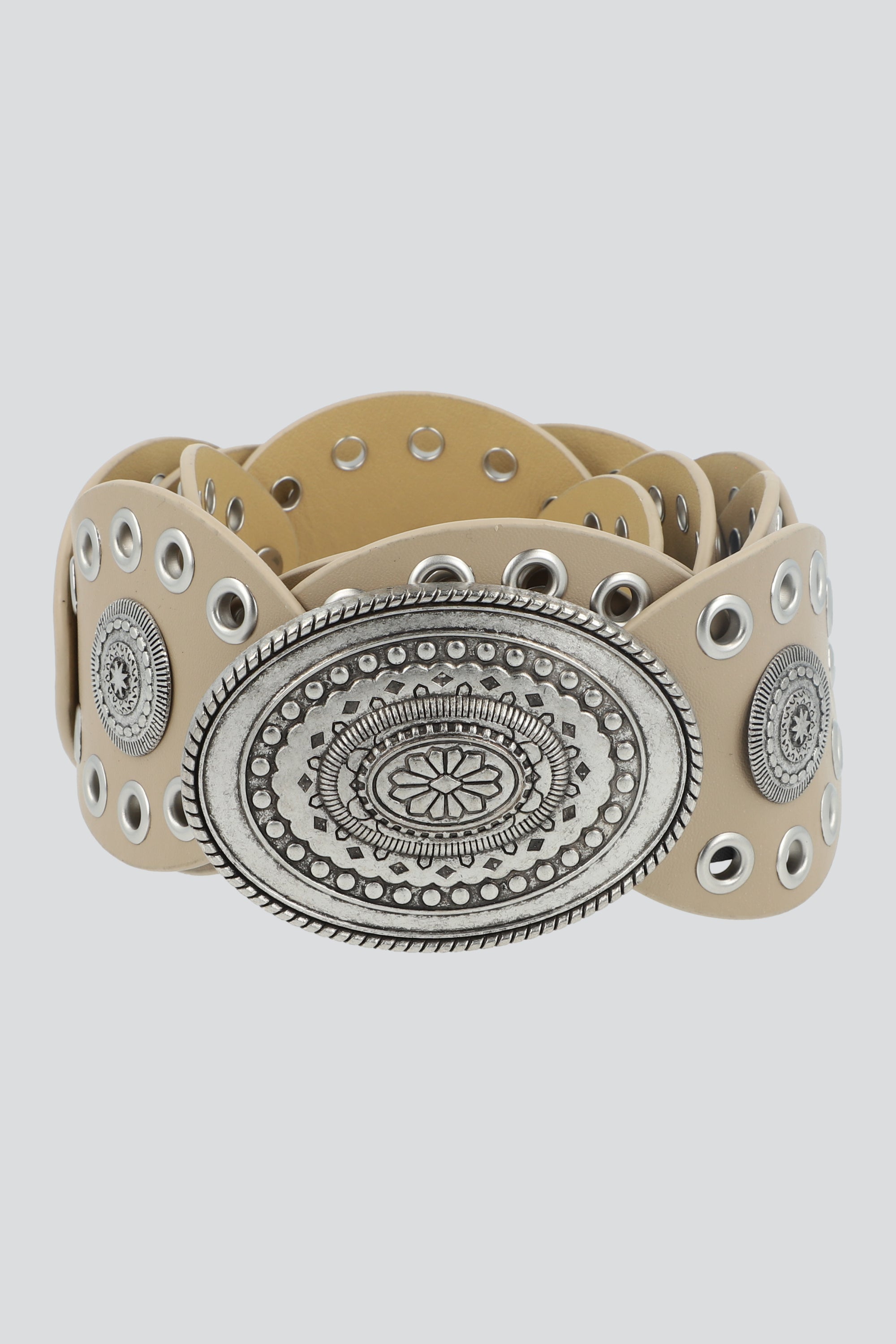 Cinturón ovalos boho hebilla BEIGE