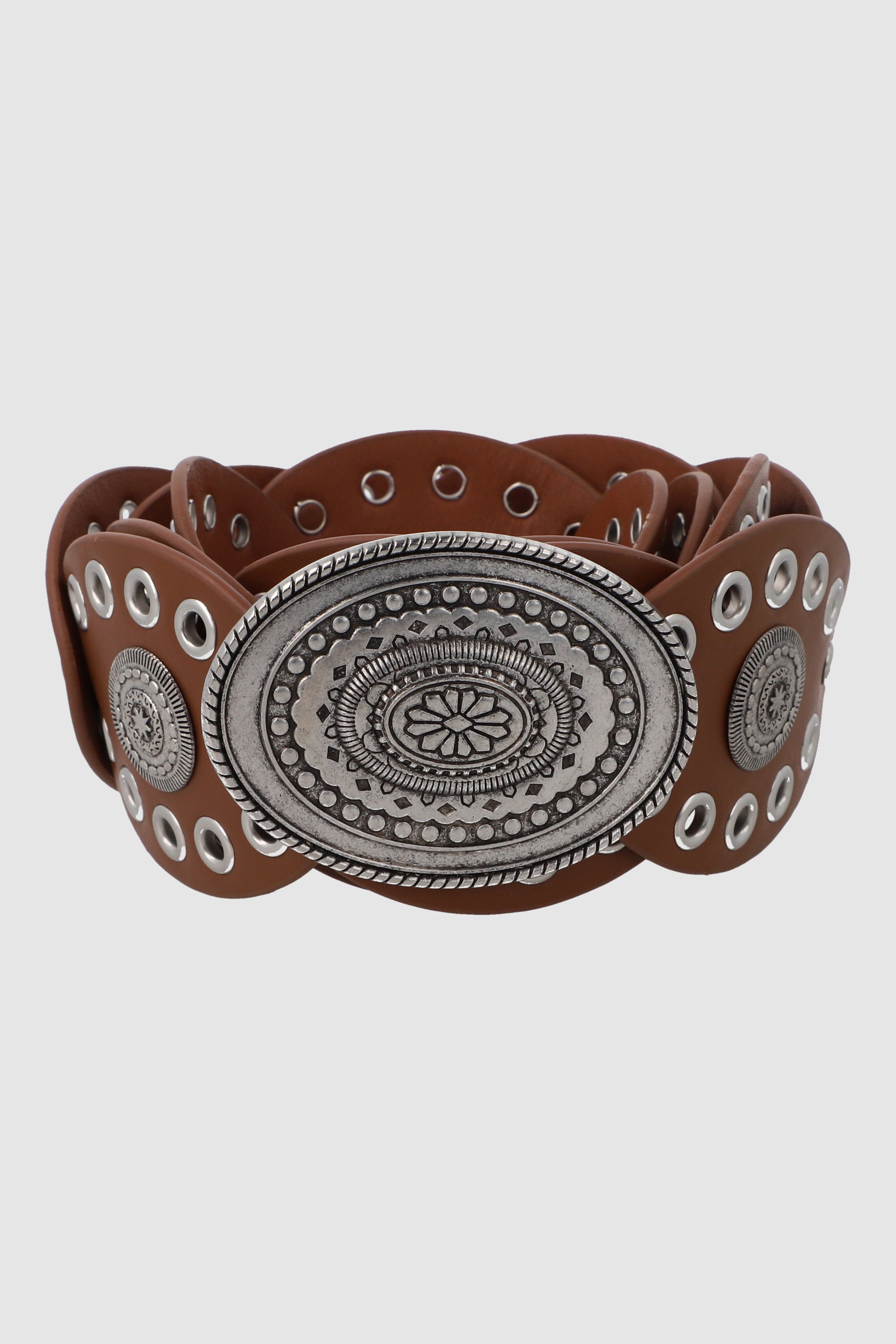 Cinturón ovalos boho hebilla CAFE