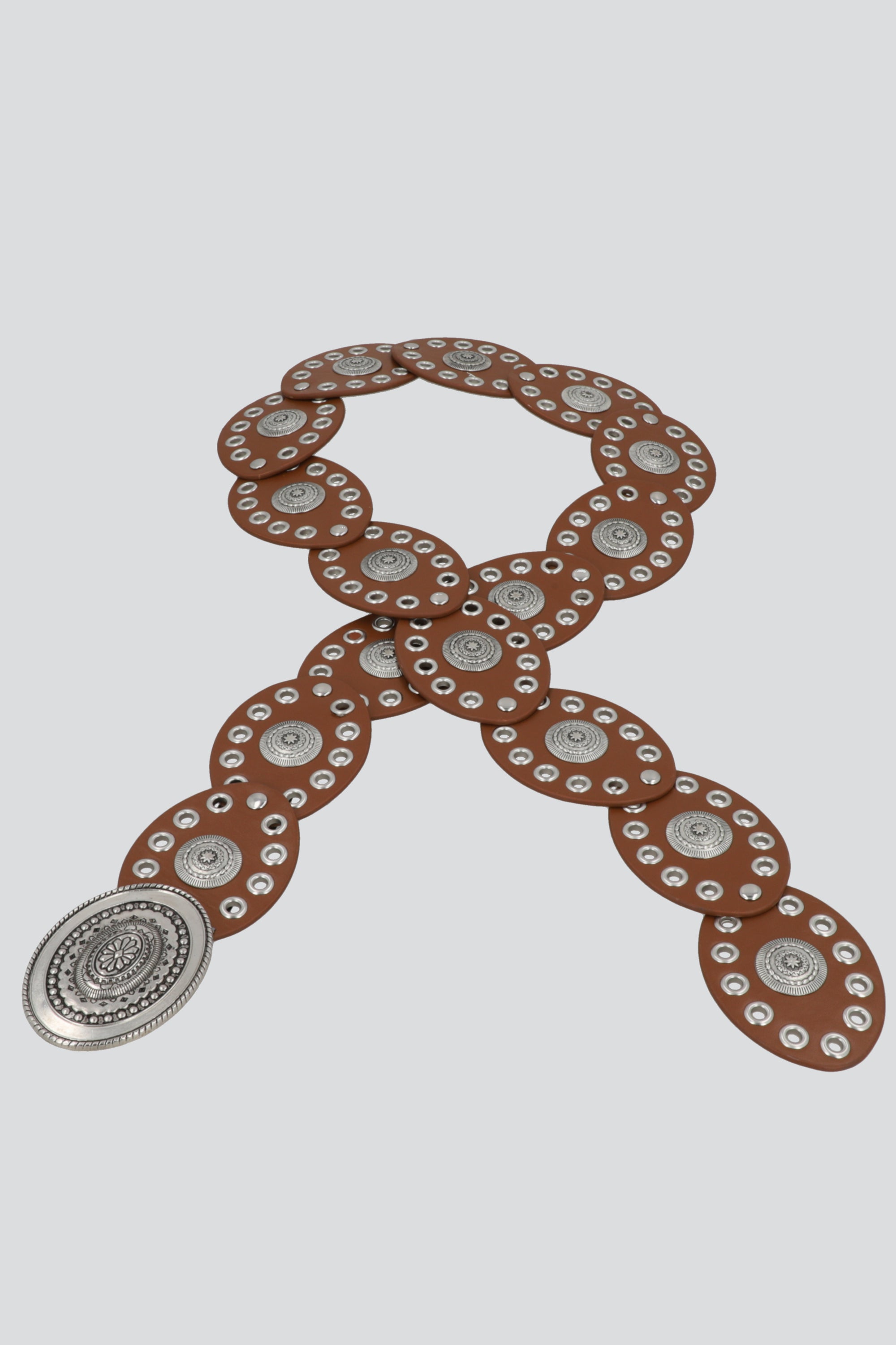 Cinturón ovalos boho hebilla CAFE