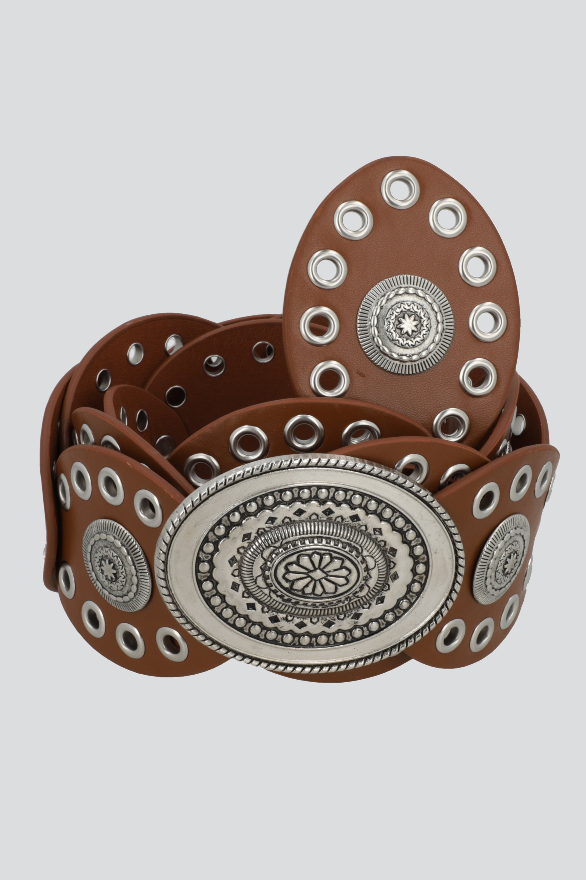 Cinturón ovalos boho hebilla CAFE
