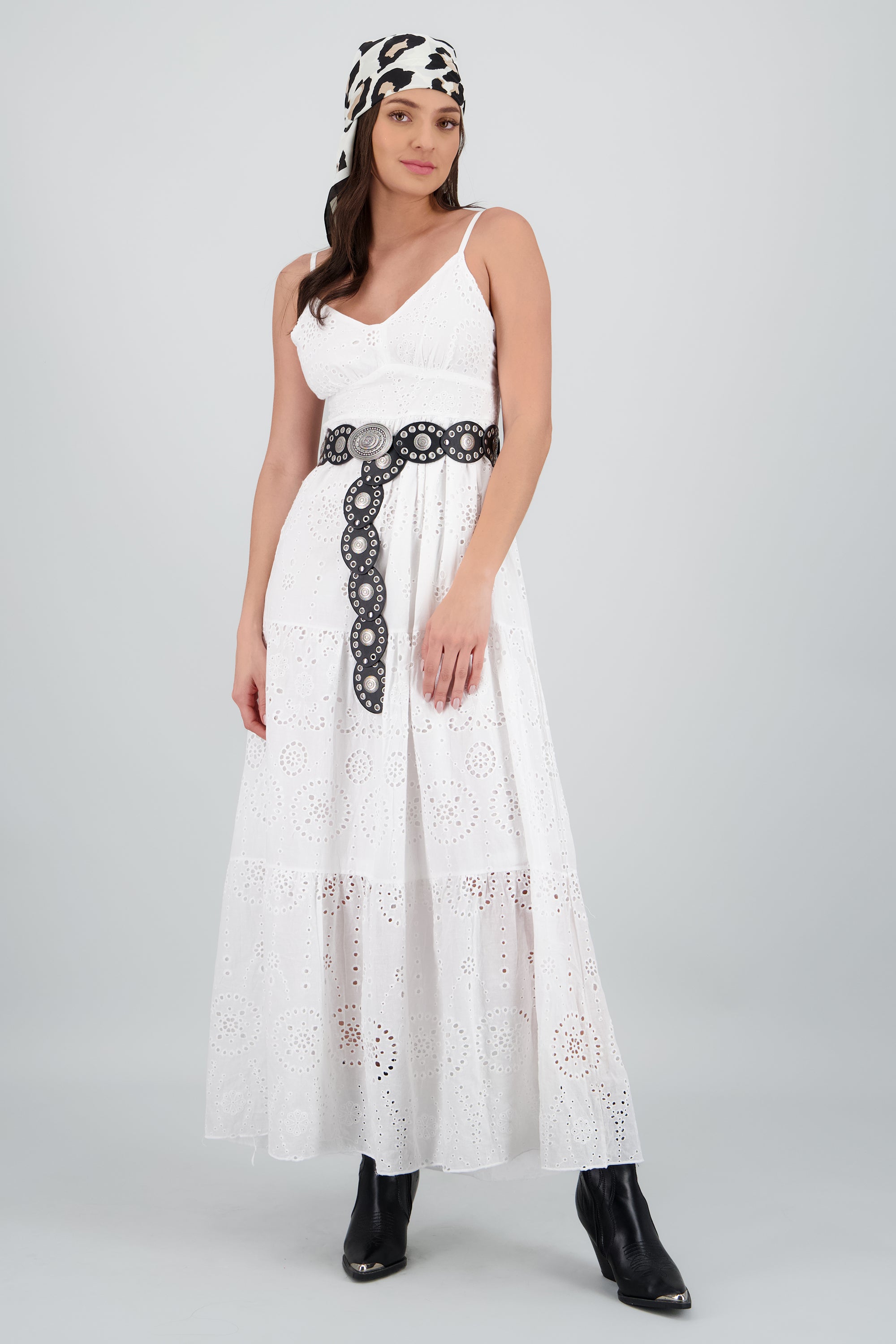 Cinturón ovalos boho hebilla NEGRO