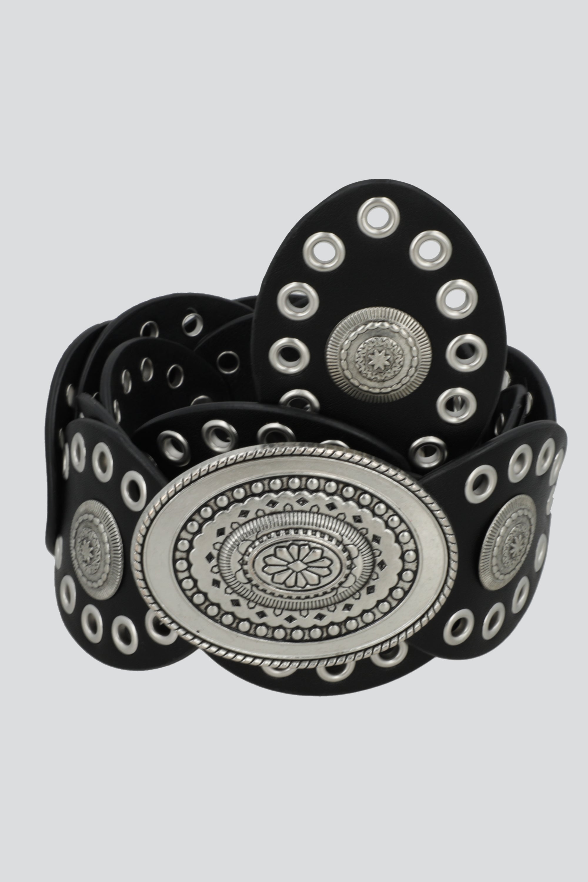 Cinturón ovalos boho hebilla NEGRO