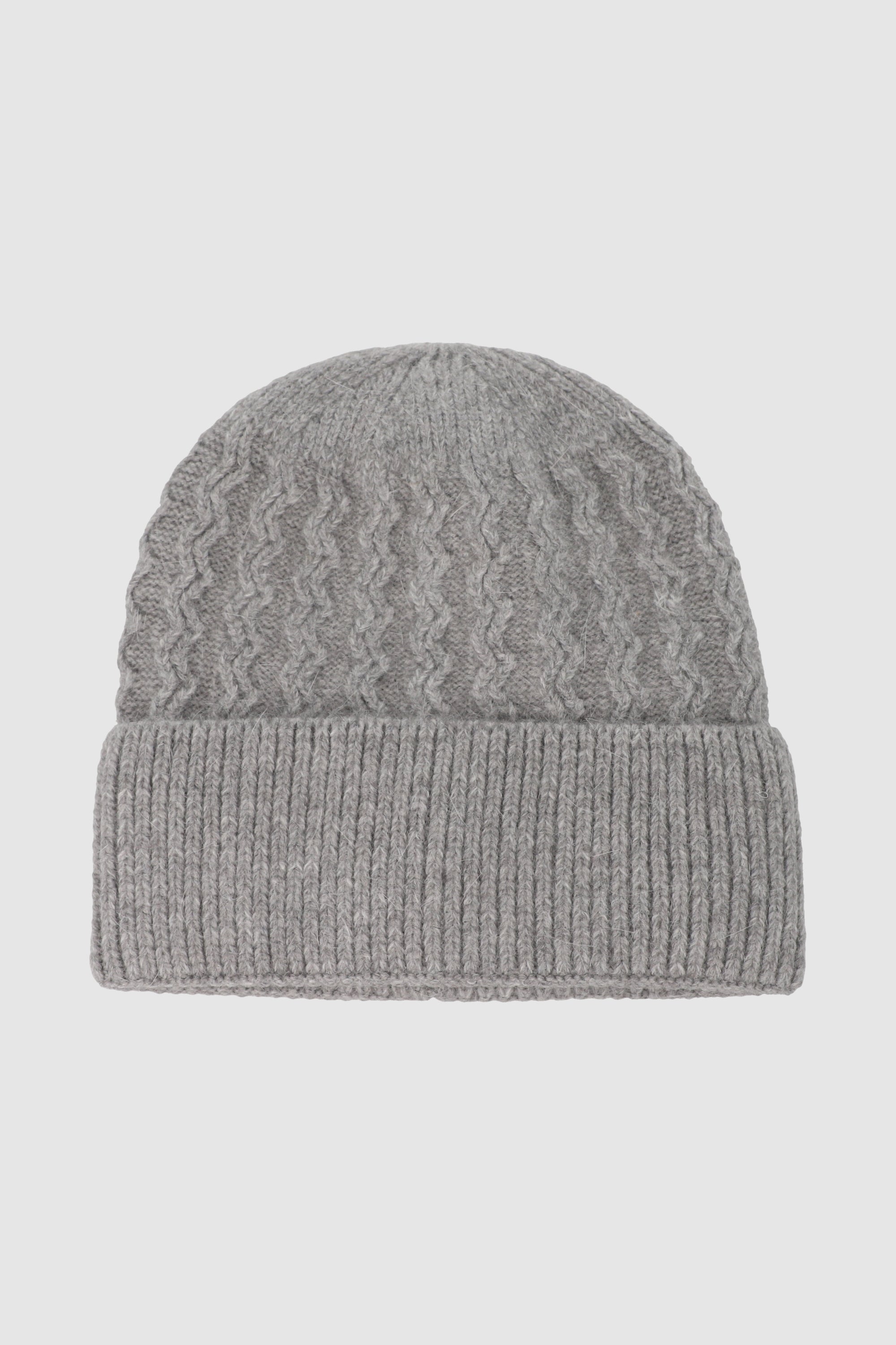 Gorro tejido trenza sencillo GRIS