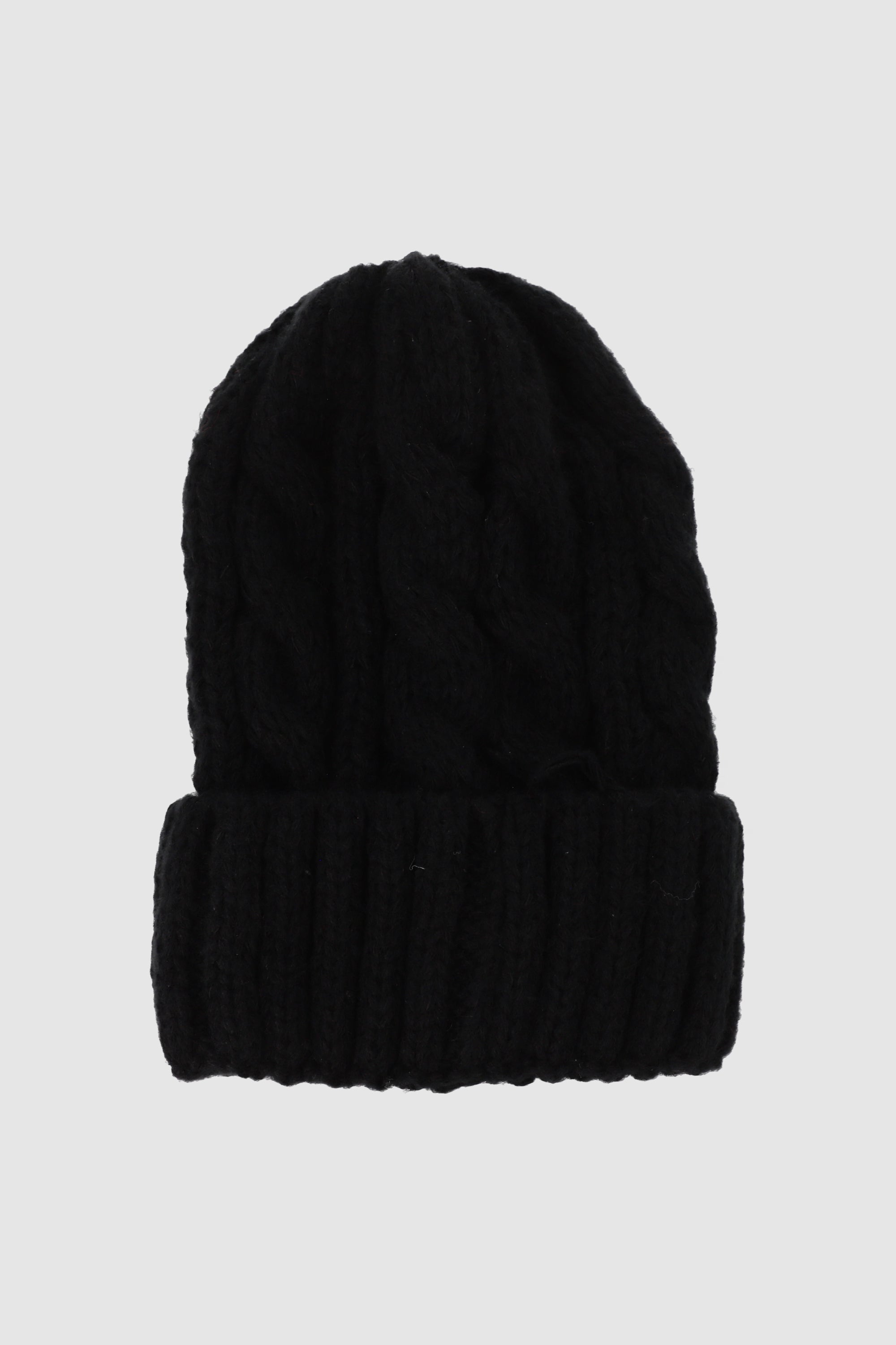 Beanie tejido grueso trenza NEGRO