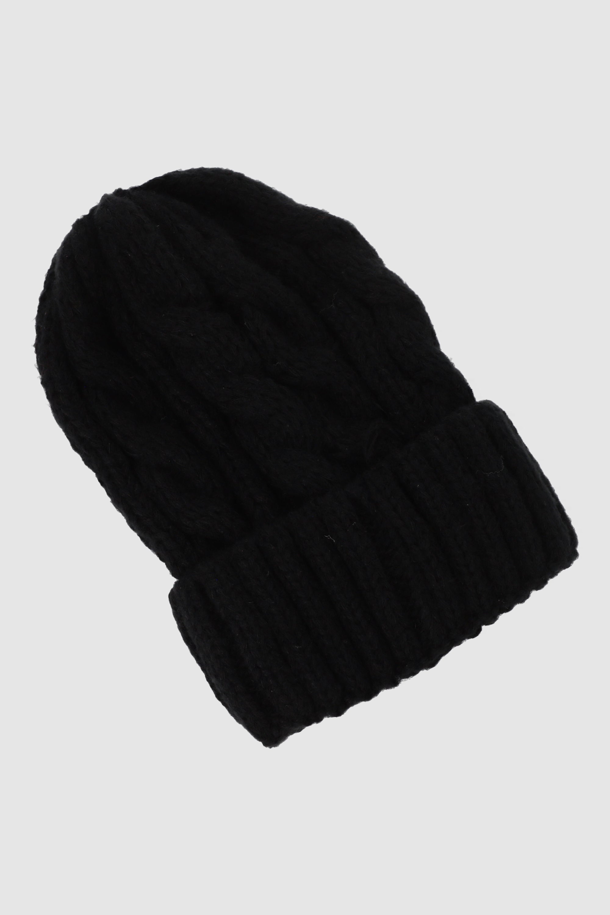 Beanie tejido grueso trenza NEGRO