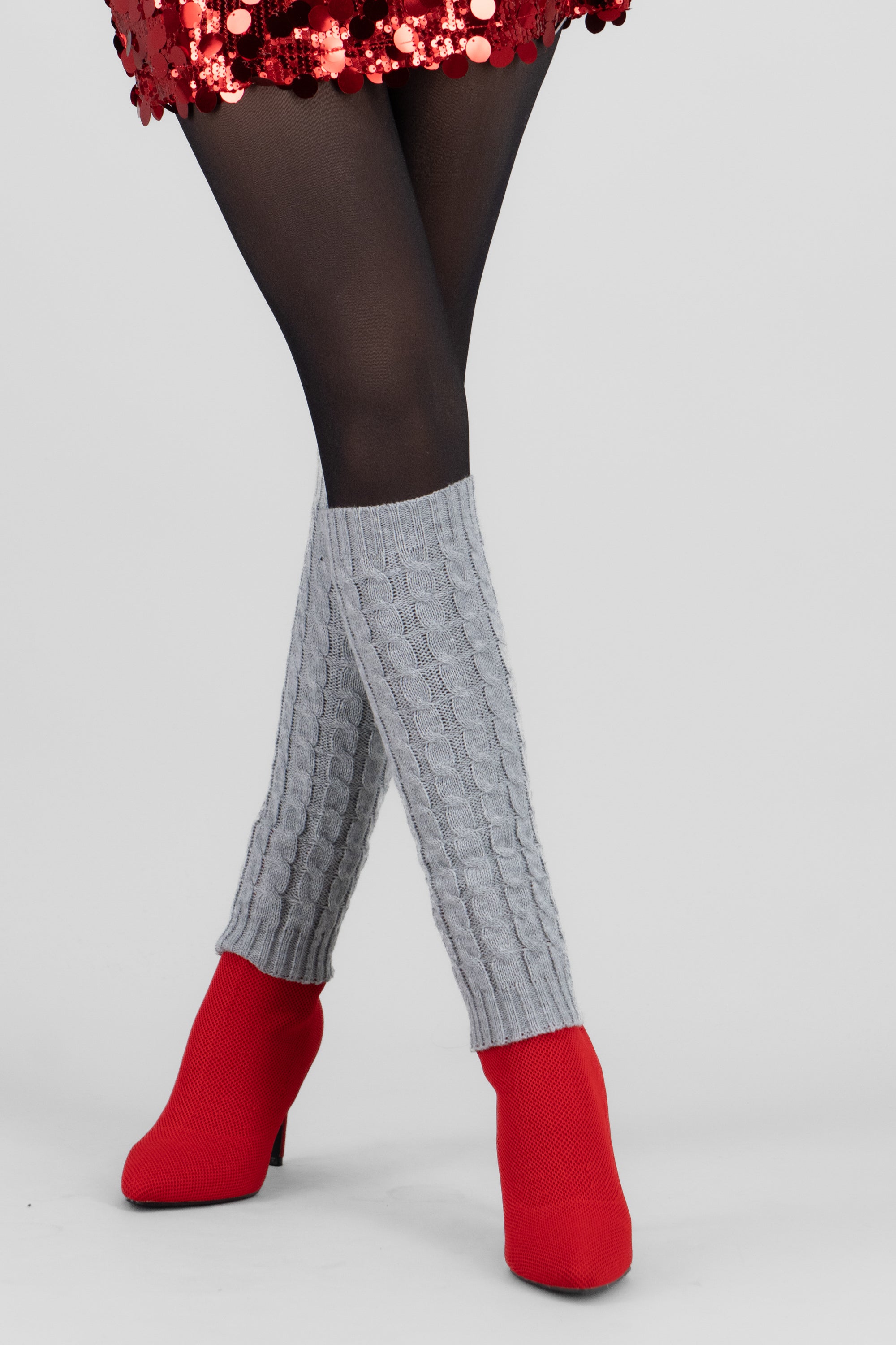 Calentadores trenza color GRIS