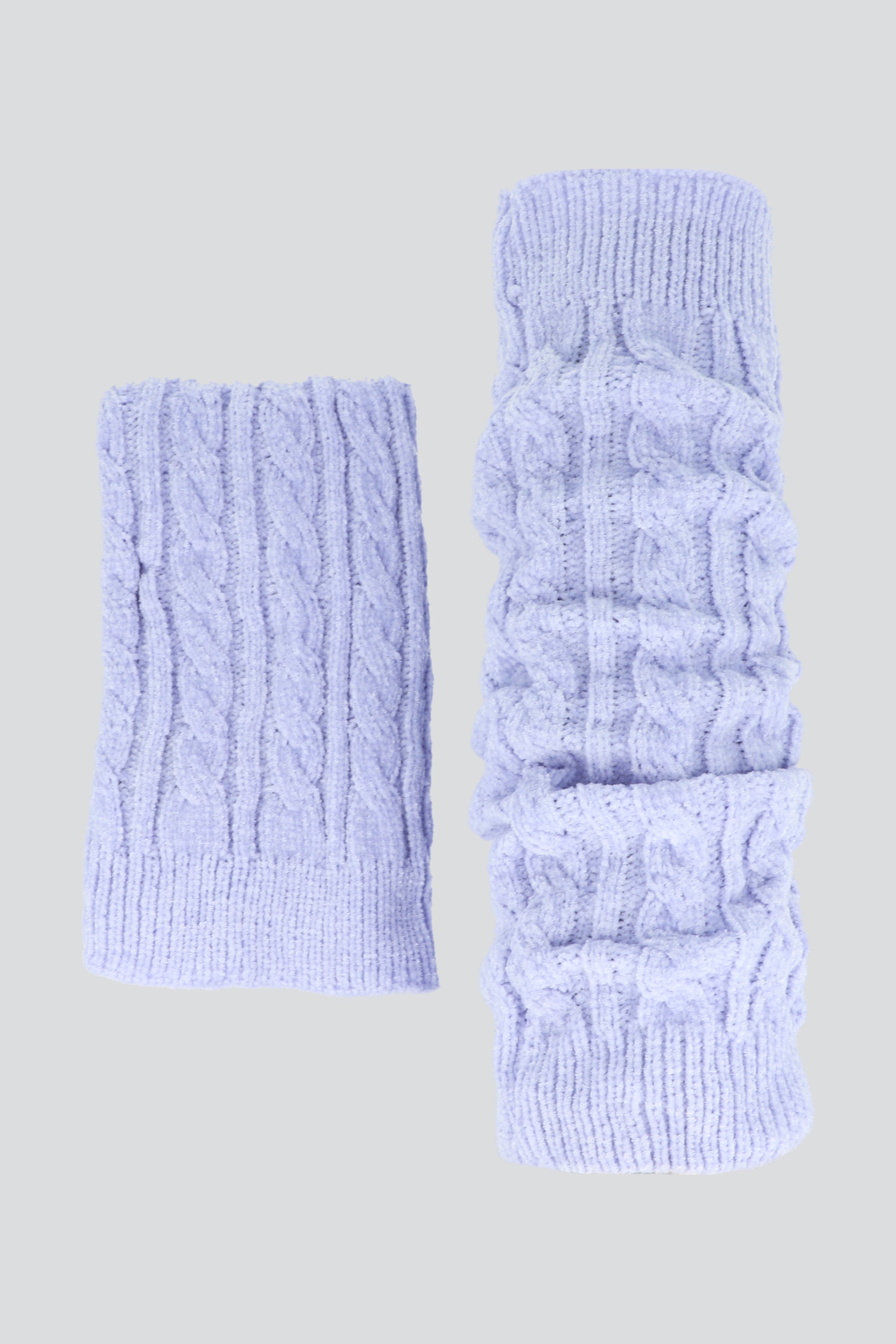 Calentadores chenille AZUL PASTEL