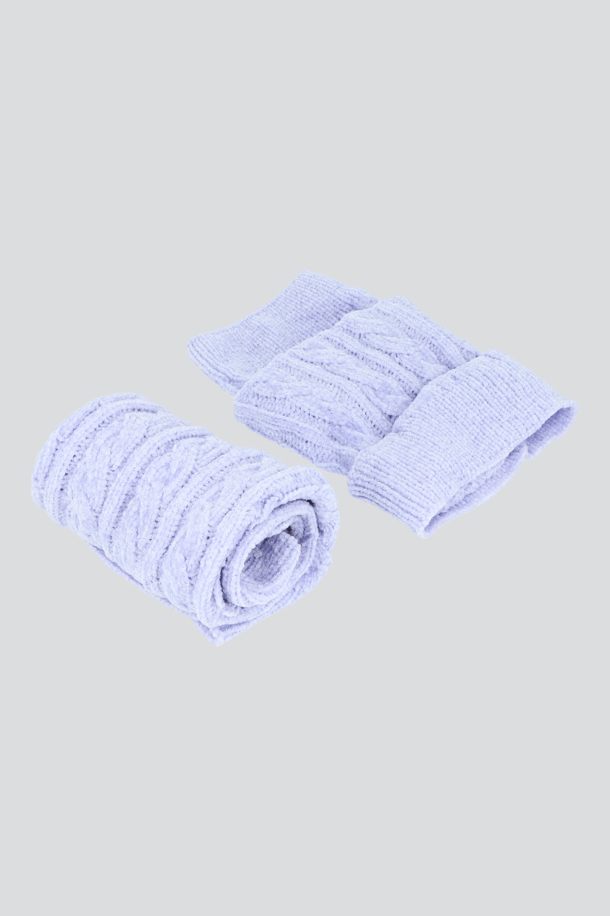 Calentadores chenille AZUL PASTEL