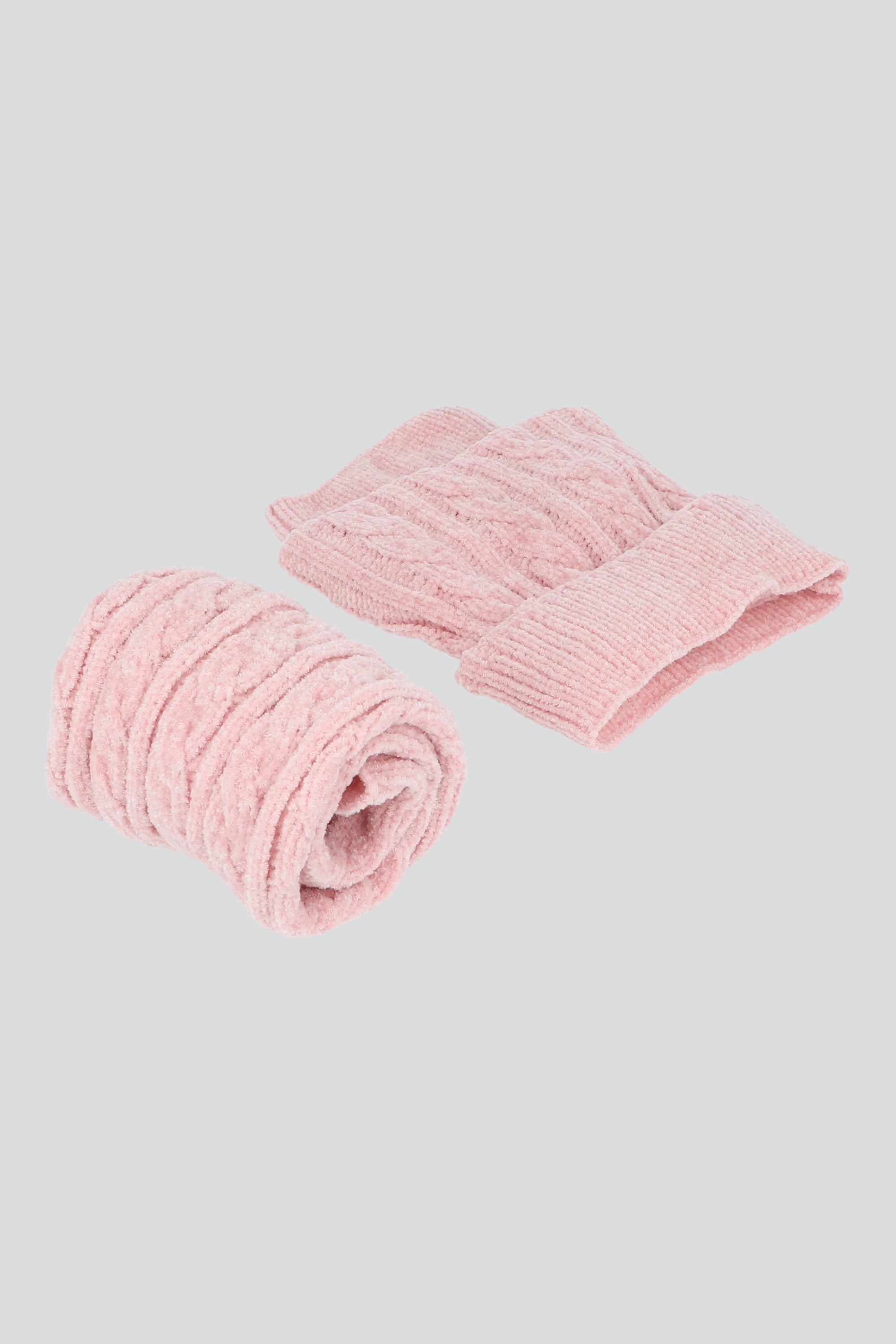 Calentadores chenille PALO DE ROSA
