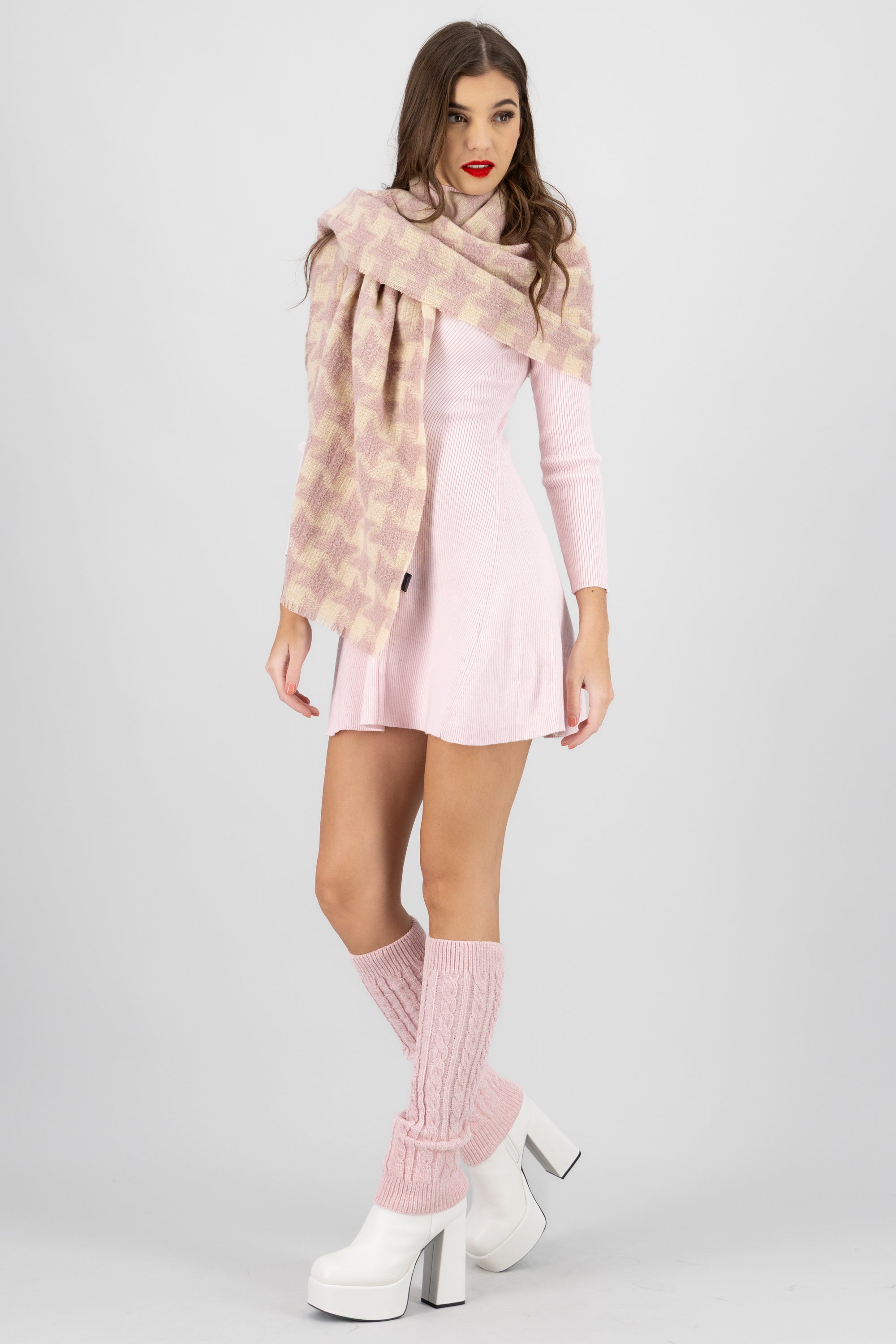 Calentadores chenille PALO DE ROSA