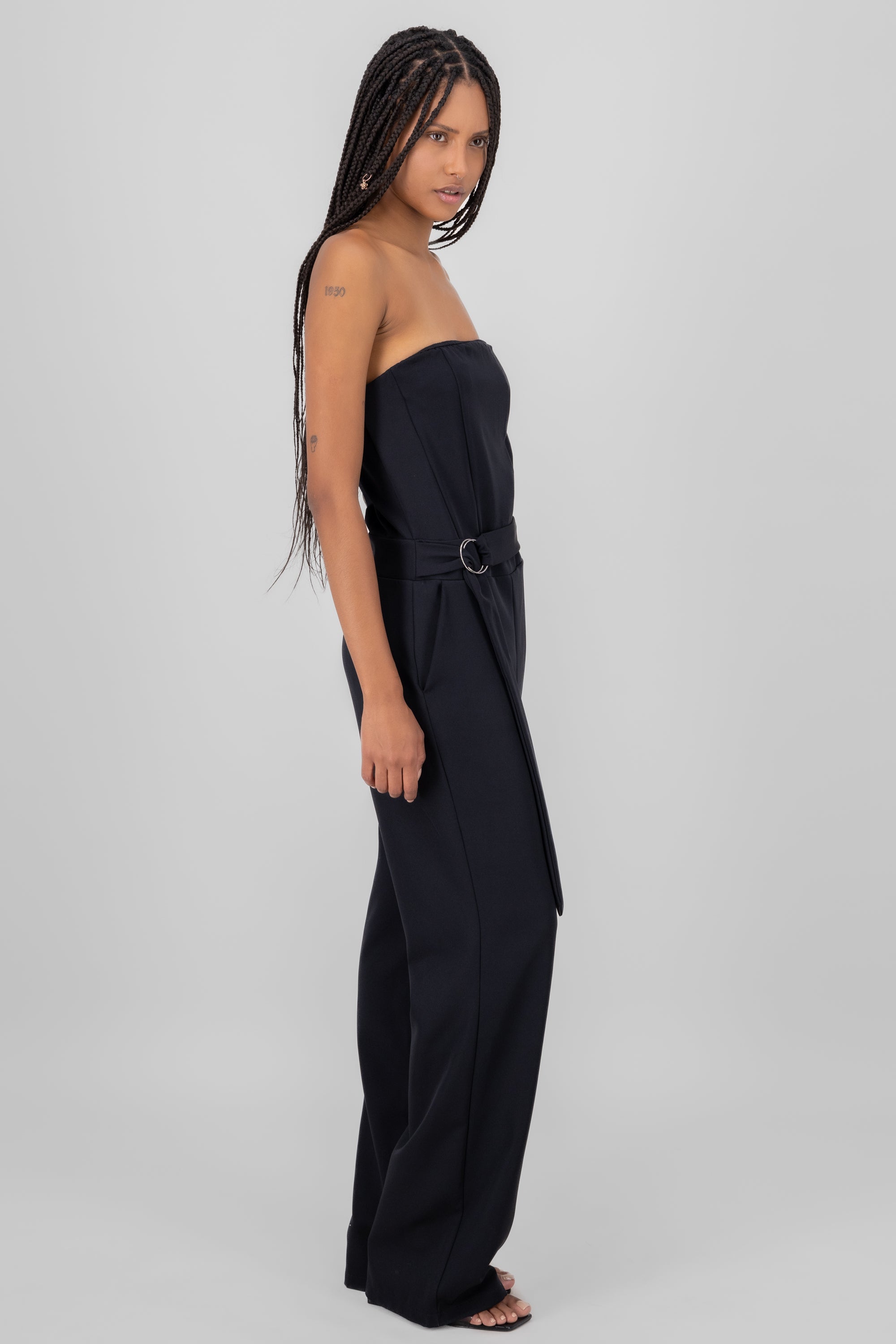 Jumpsuit strapples detalle cinturon NEGRO