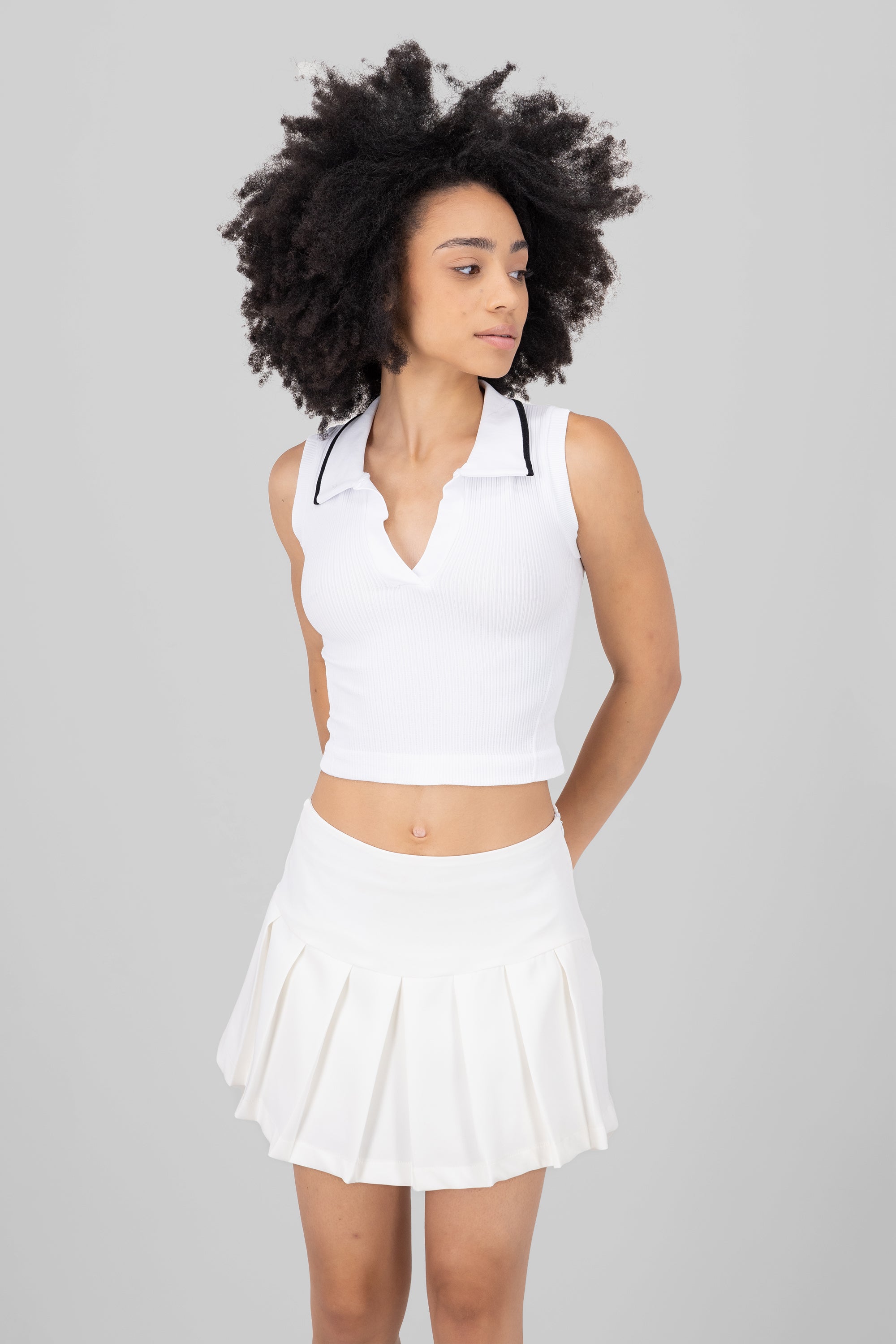 Top polo seamless BLANCO COMBO