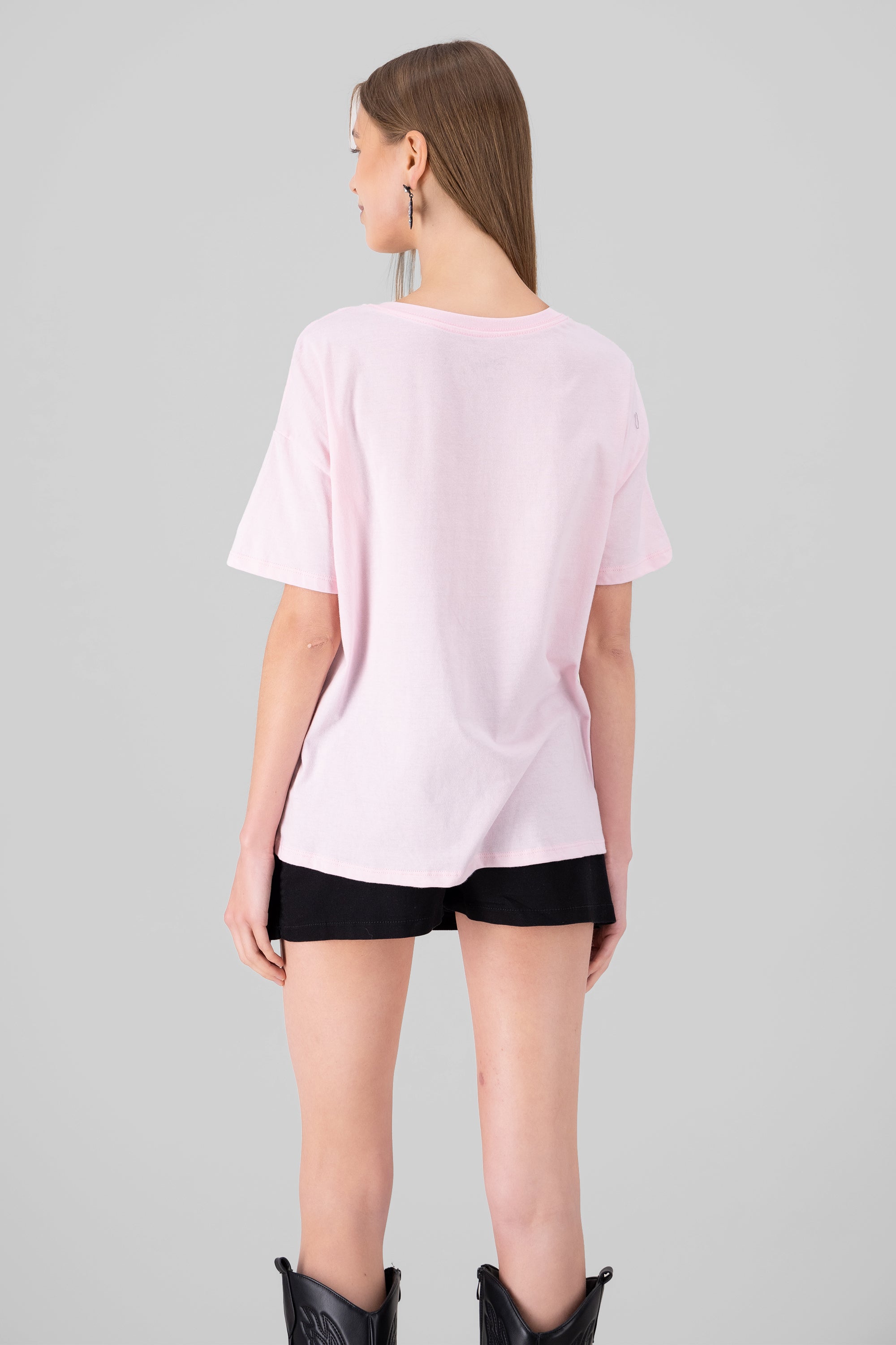 Playera over lizzie you rock ROSA PASTEL