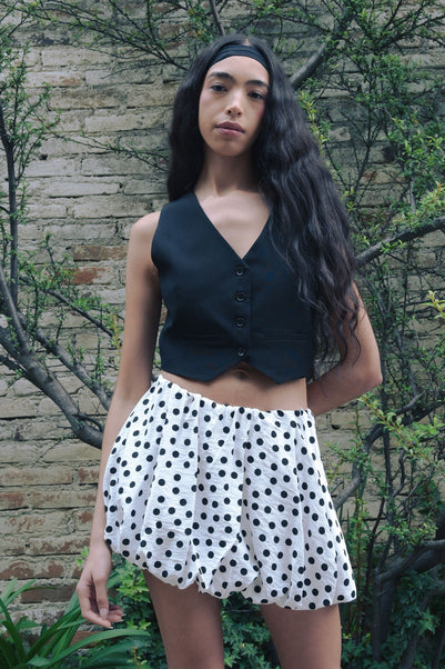 Falda burbuja estampado polkas