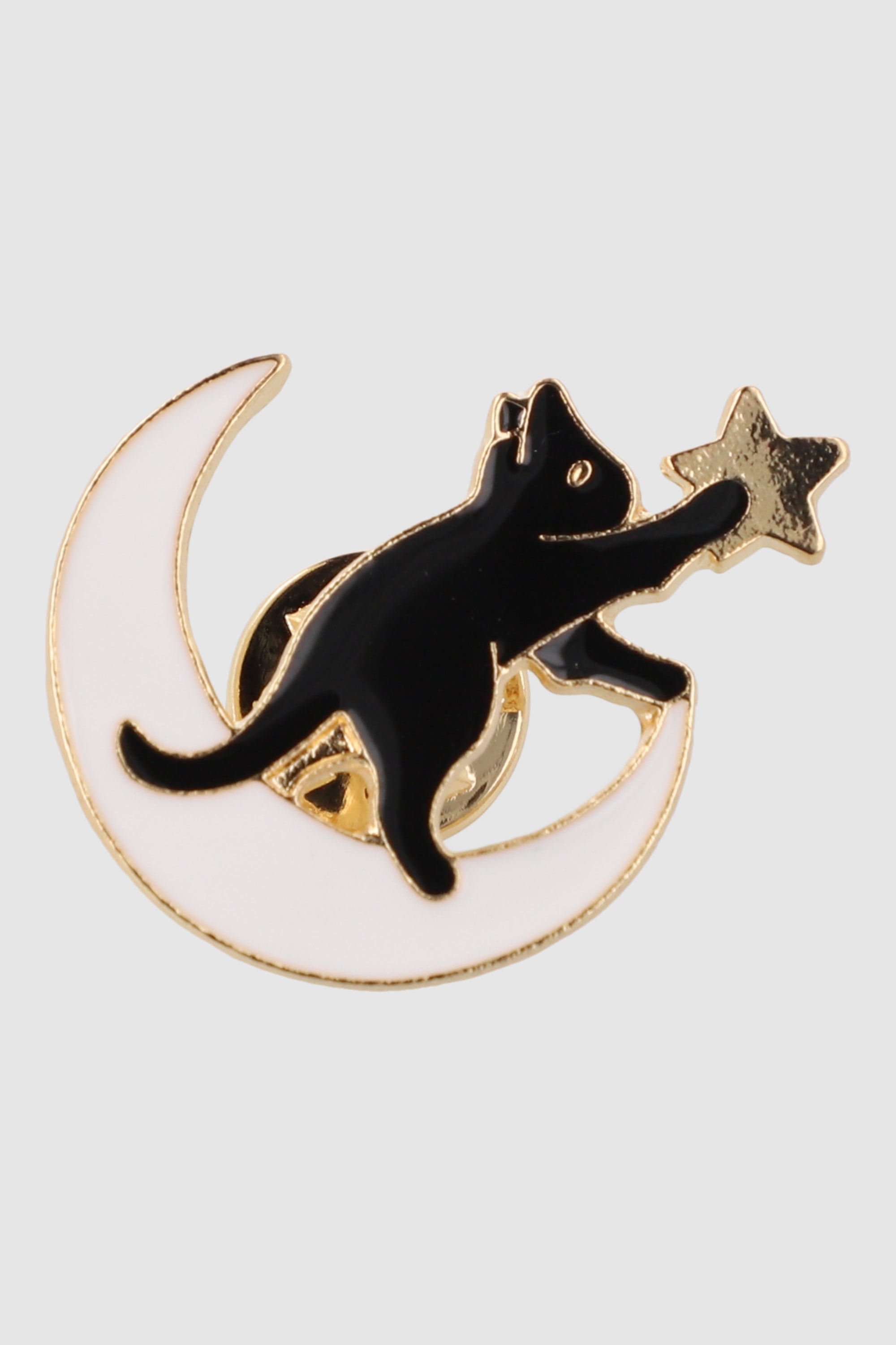 Pin gato luna estrella NEGRO