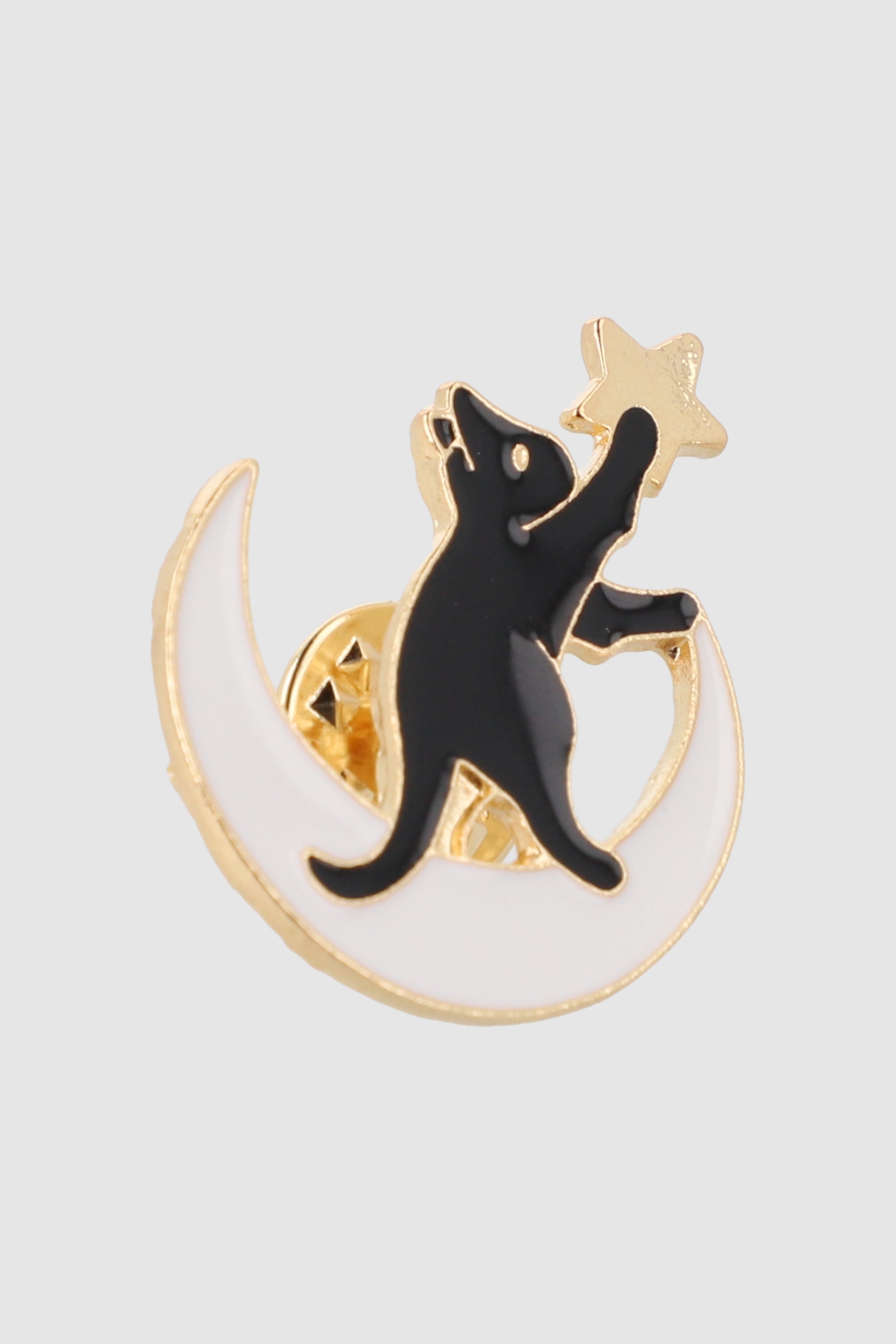 Pin gato luna estrella NEGRO