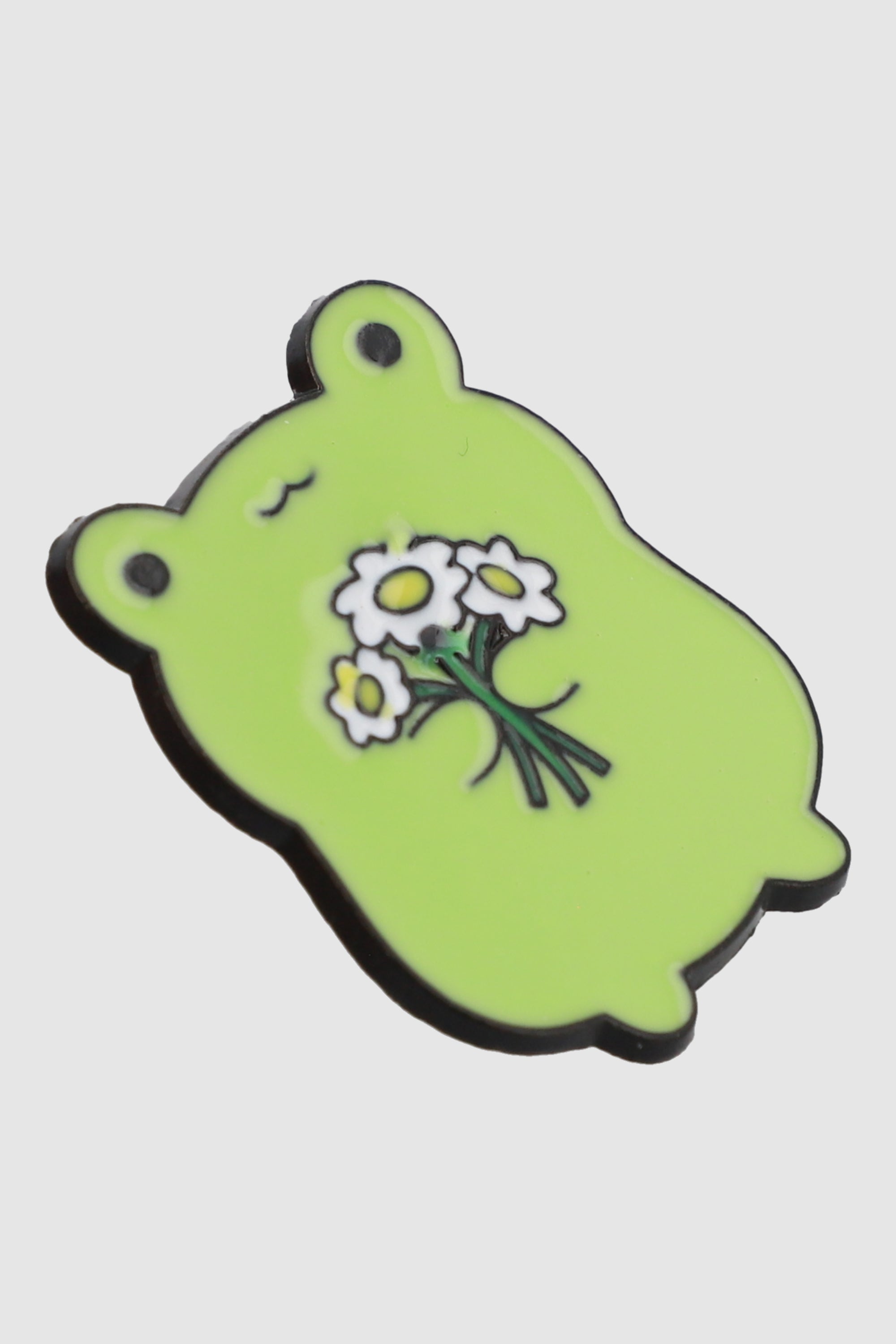 Pin rana con flores VERDE