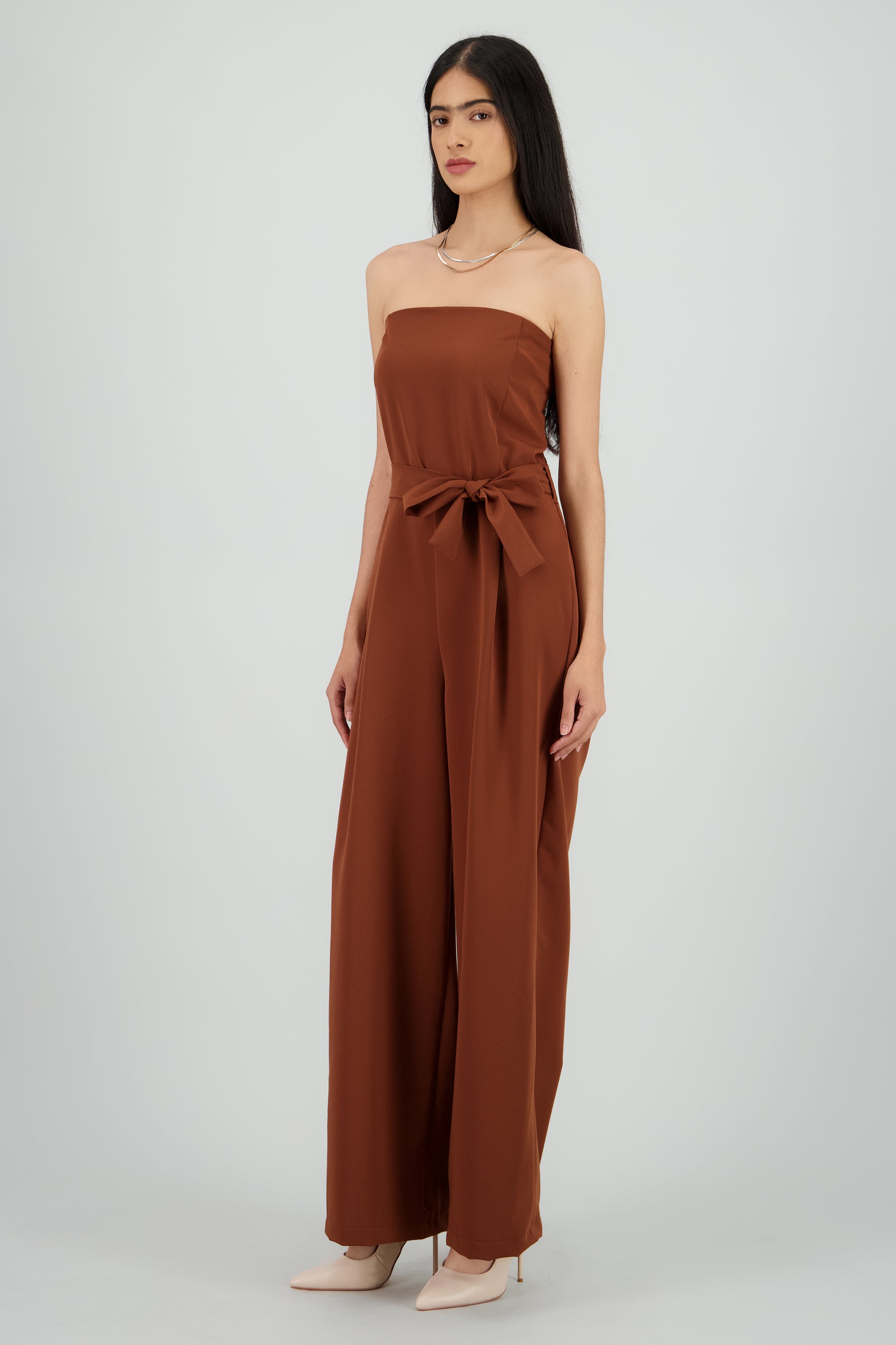 Jumpsuit strapless sastreado LADRILLO